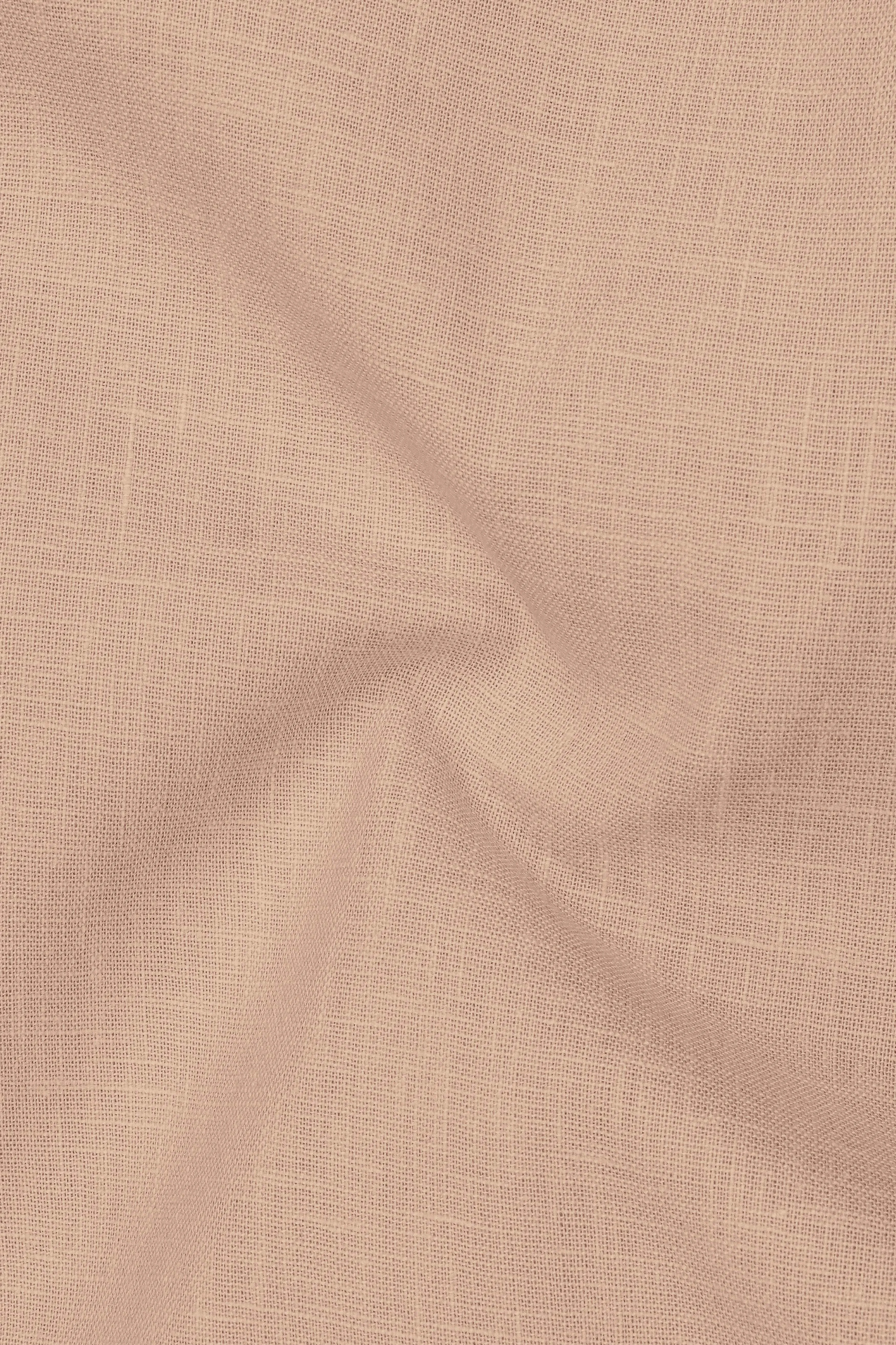 Zenith-Rodeo Brown Luxurious Linen Mandarin Dress Shirt sold by French Crown product image thumbnail 3