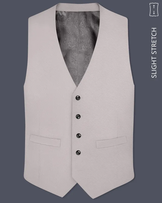 Lustre-Cloud Cream Slight Stretch Subtle Sheen Poly-Viscose Waistcoat made by French Crown