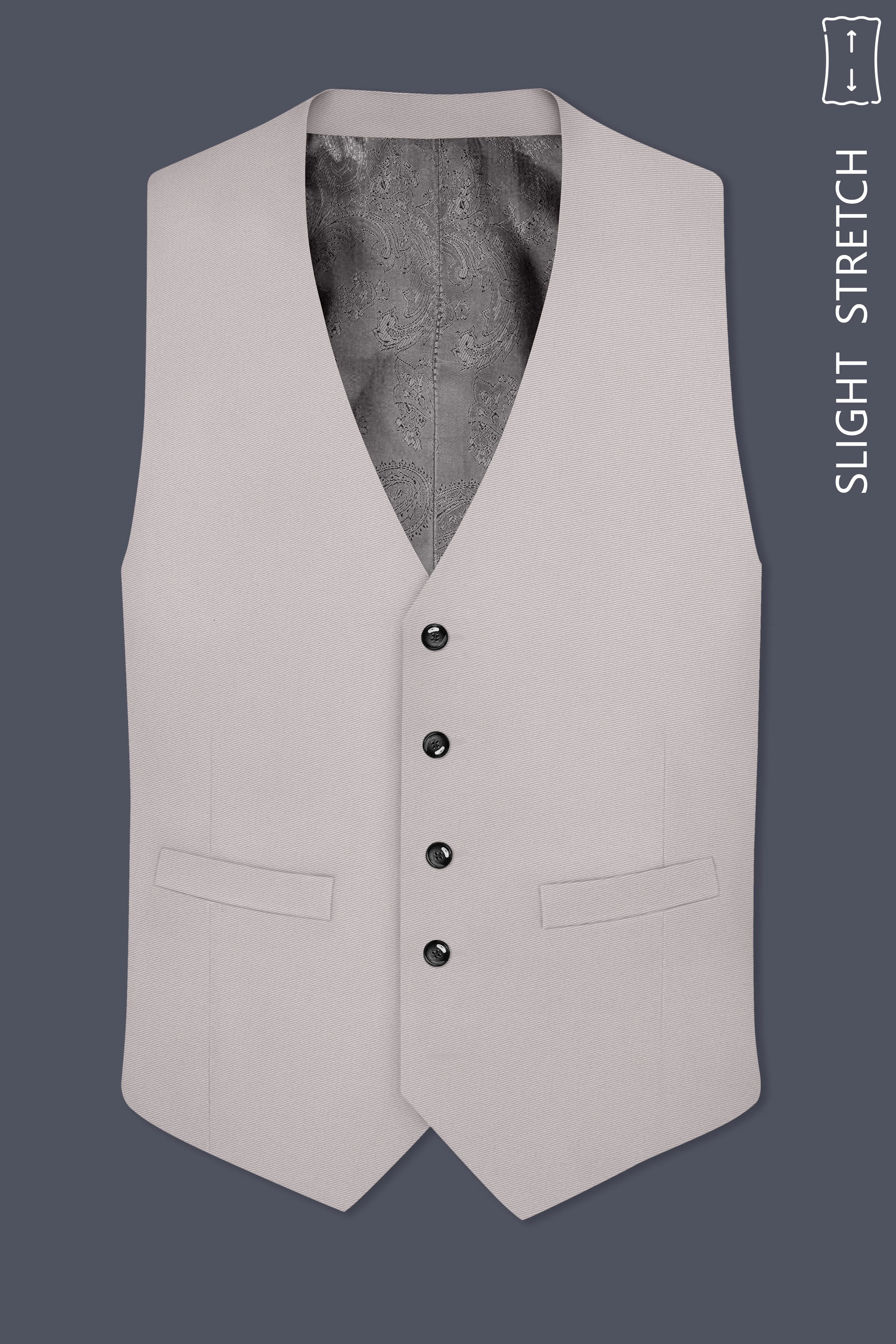 Lustre-Cloud Cream Slight Stretch Subtle Sheen Poly-Viscose Waistcoat sold by French Crown product image thumbnail 2