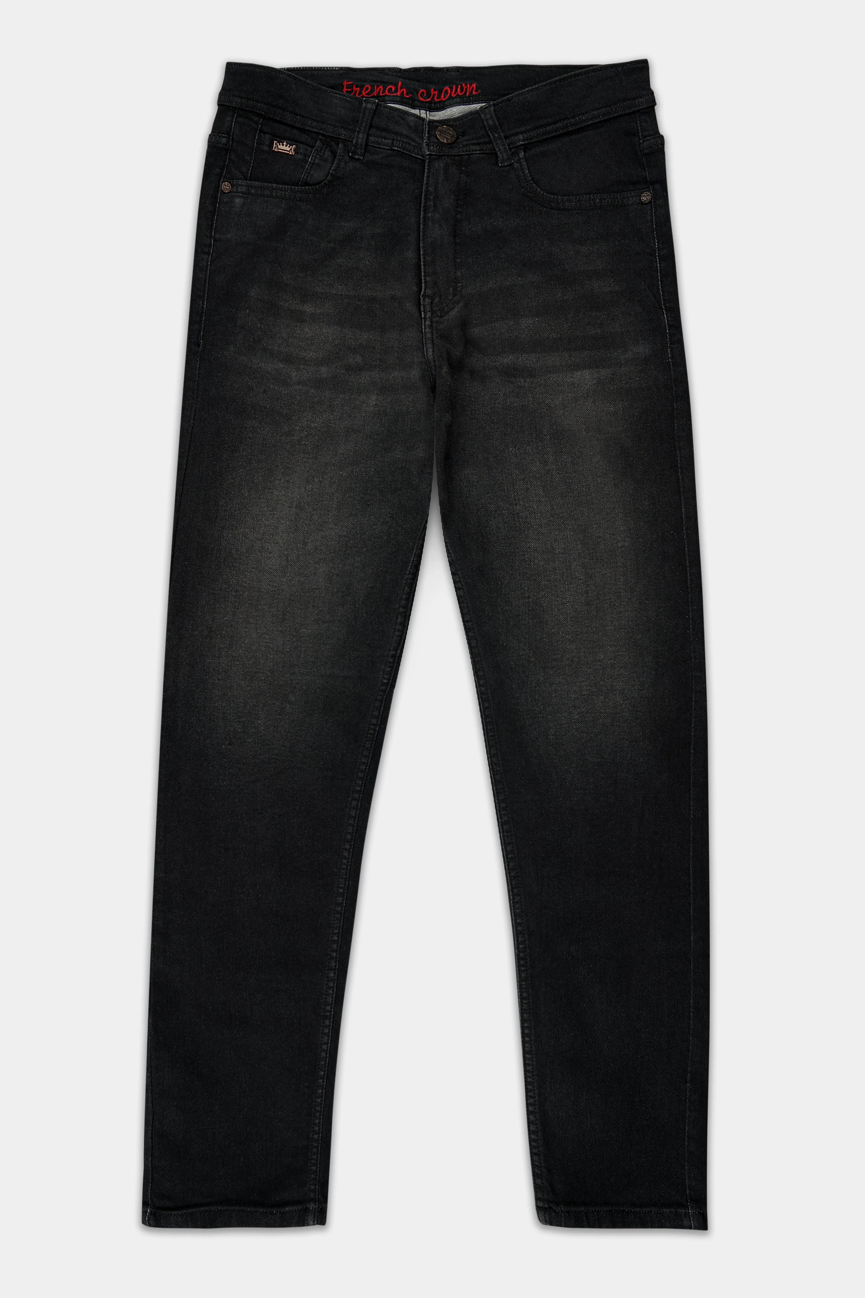 Zeus Dark Black Whiskering Wash Stretchable Denim sold by French Crown product image thumbnail 2