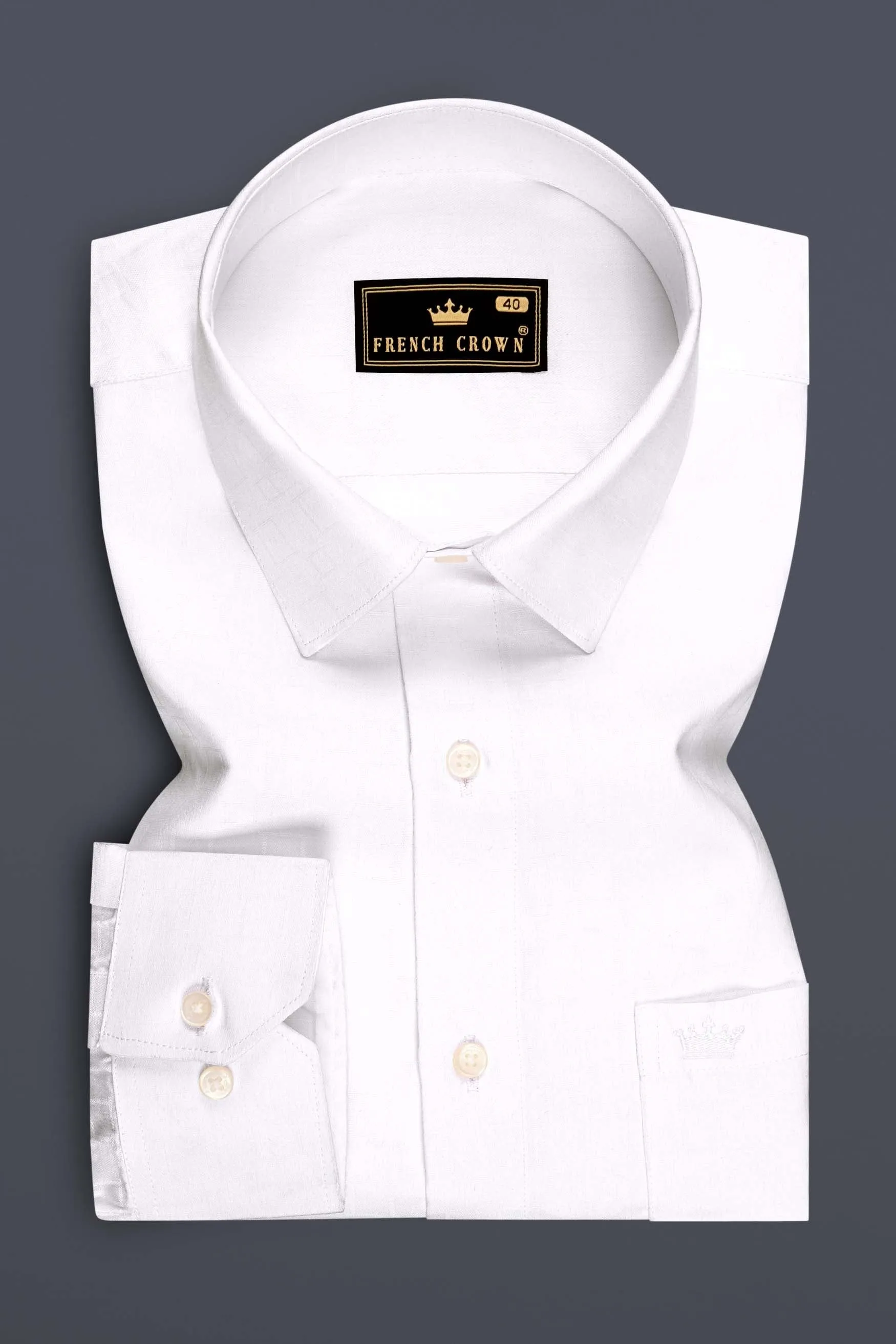 Zenith-Bright White Jacquard Textured Premium Cotton Dress Shirt sold by French Crown product image thumbnail 4