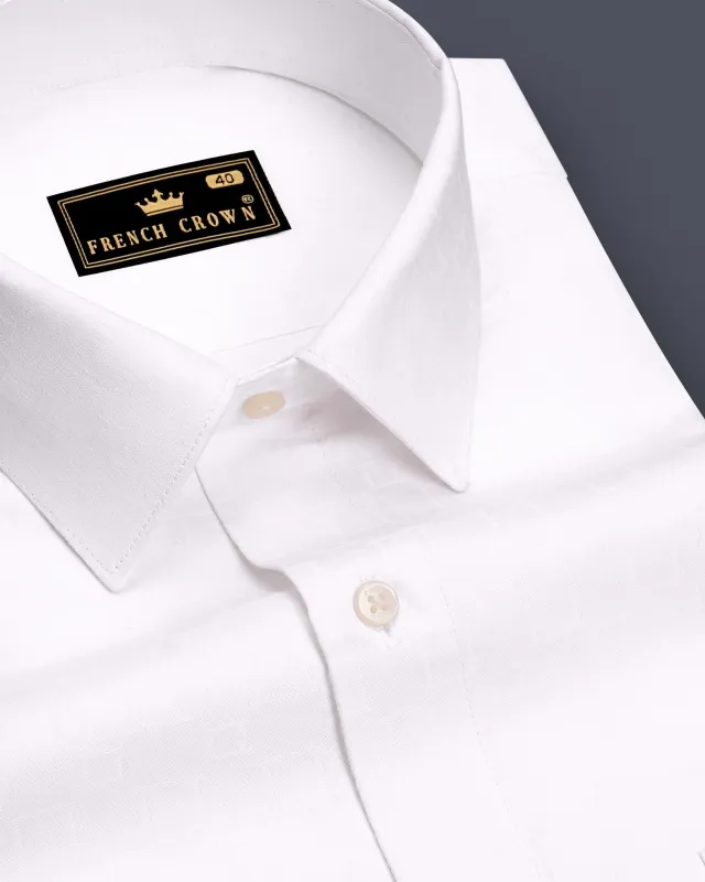 Zenith-Bright White Jacquard Textured Premium Cotton Dress Shirt made by French Crown