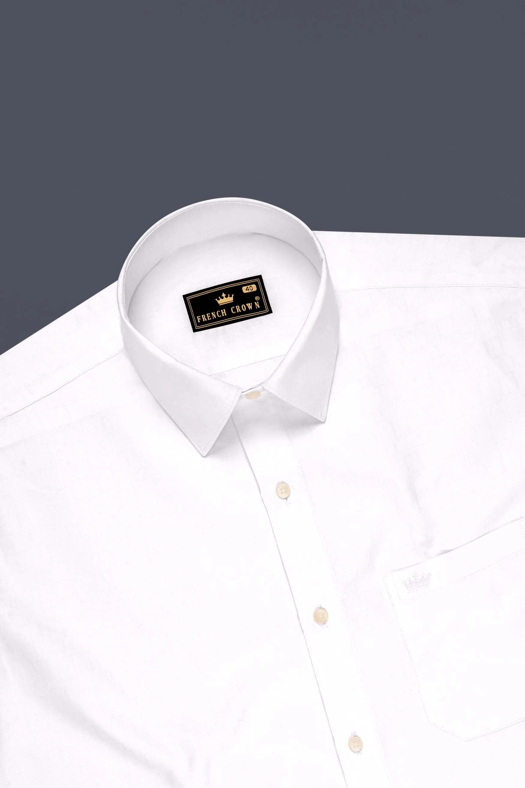Zenith-Bright White Jacquard Textured Premium Cotton Dress Shirt sold by French Crown product image thumbnail 5