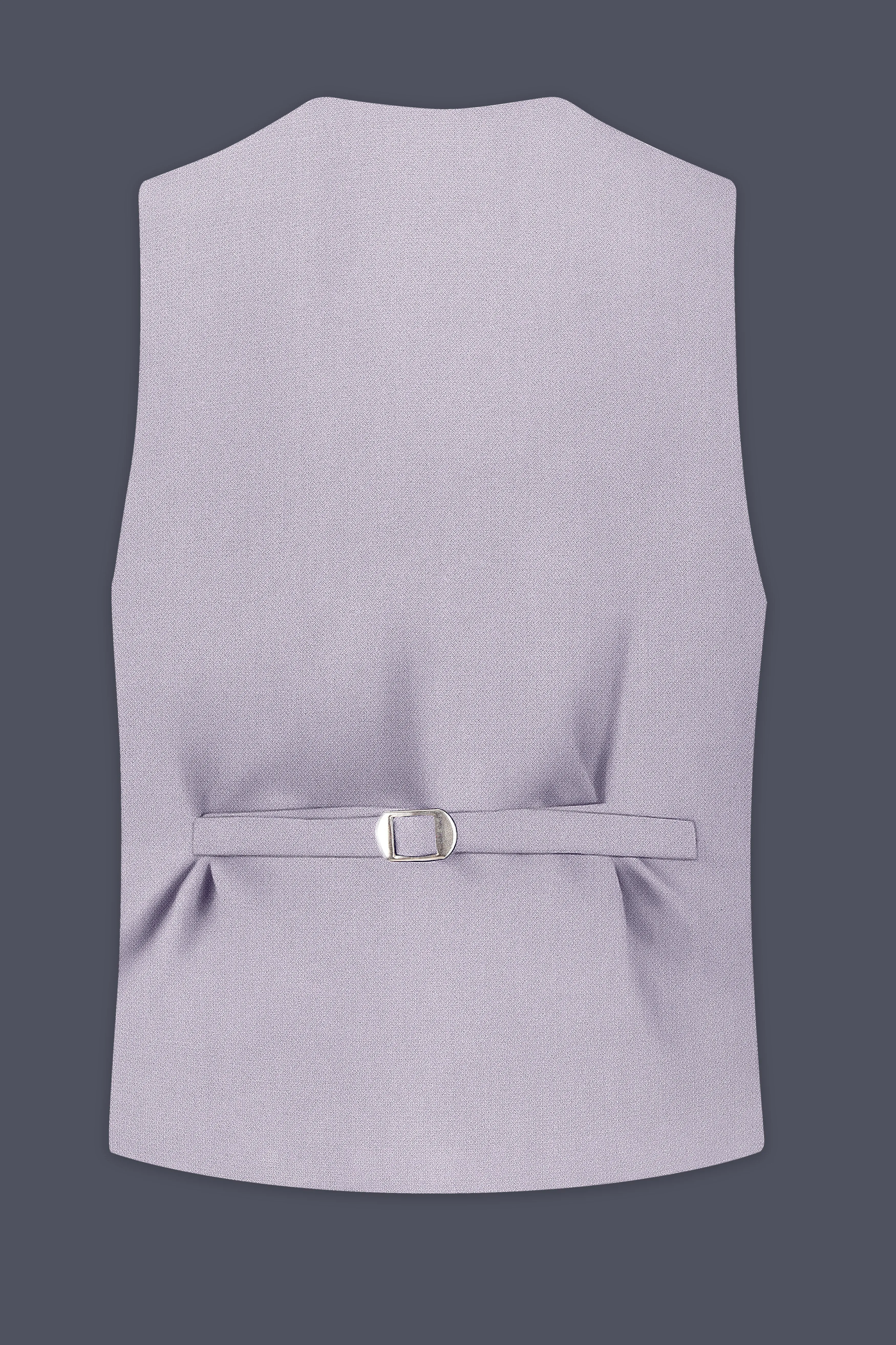 Mist-Spun Pearl Gray Diamond Textured Wool Rich Slight Stretch Waistcoat sold by French Crown product image thumbnail 4