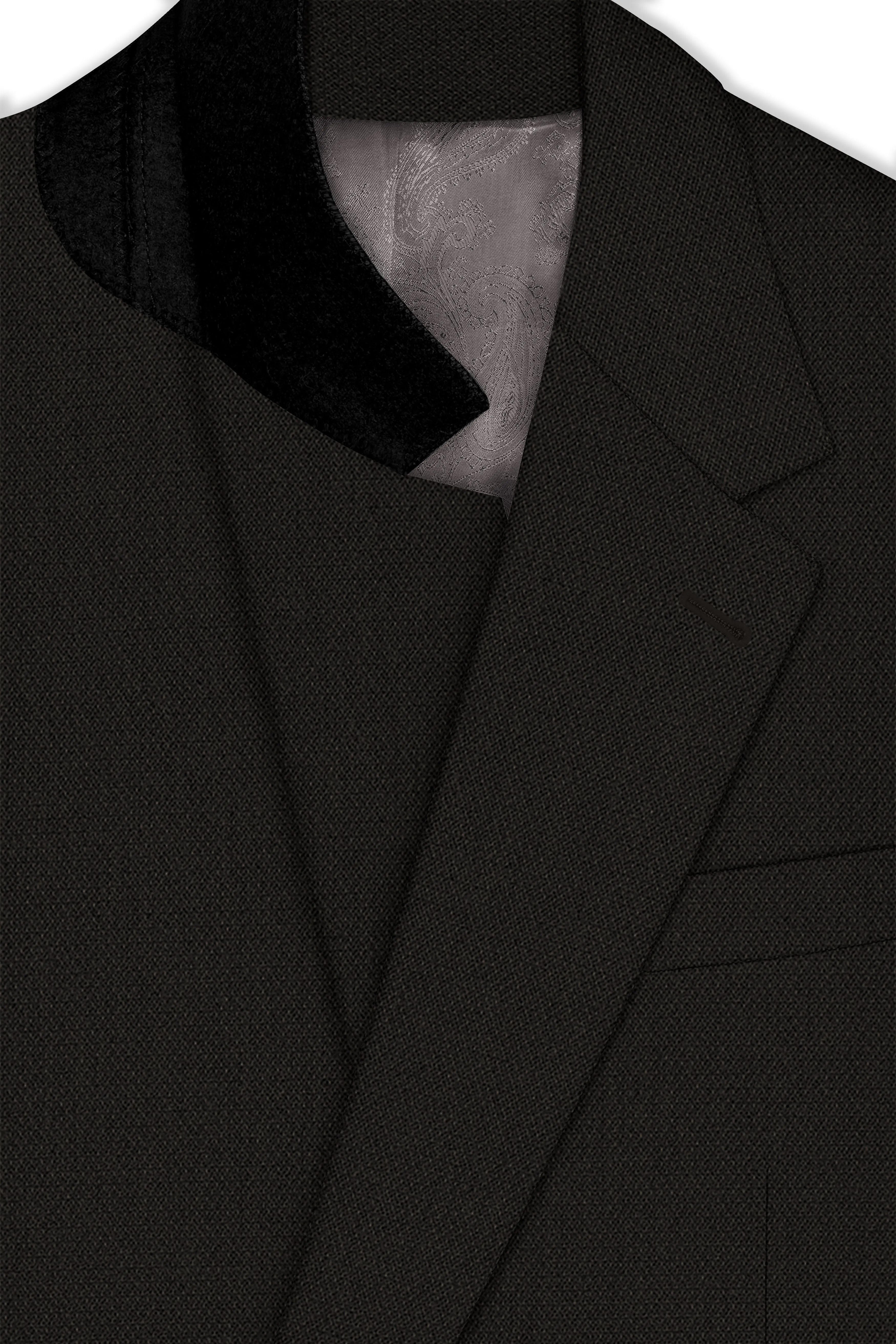Velaro-Rangoon Green Diamond Textured Wool Rich Slight Stretch Single Breasted Blazer sold by French Crown product image thumbnail 4