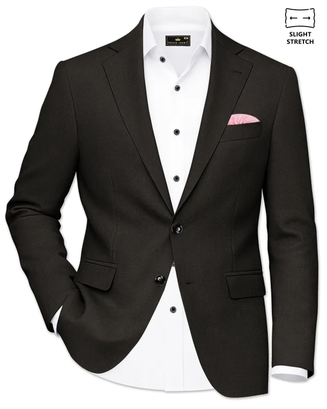 Velaro-Rangoon Green Diamond Textured Wool Rich Slight Stretch Single Breasted Blazer made by French Crown