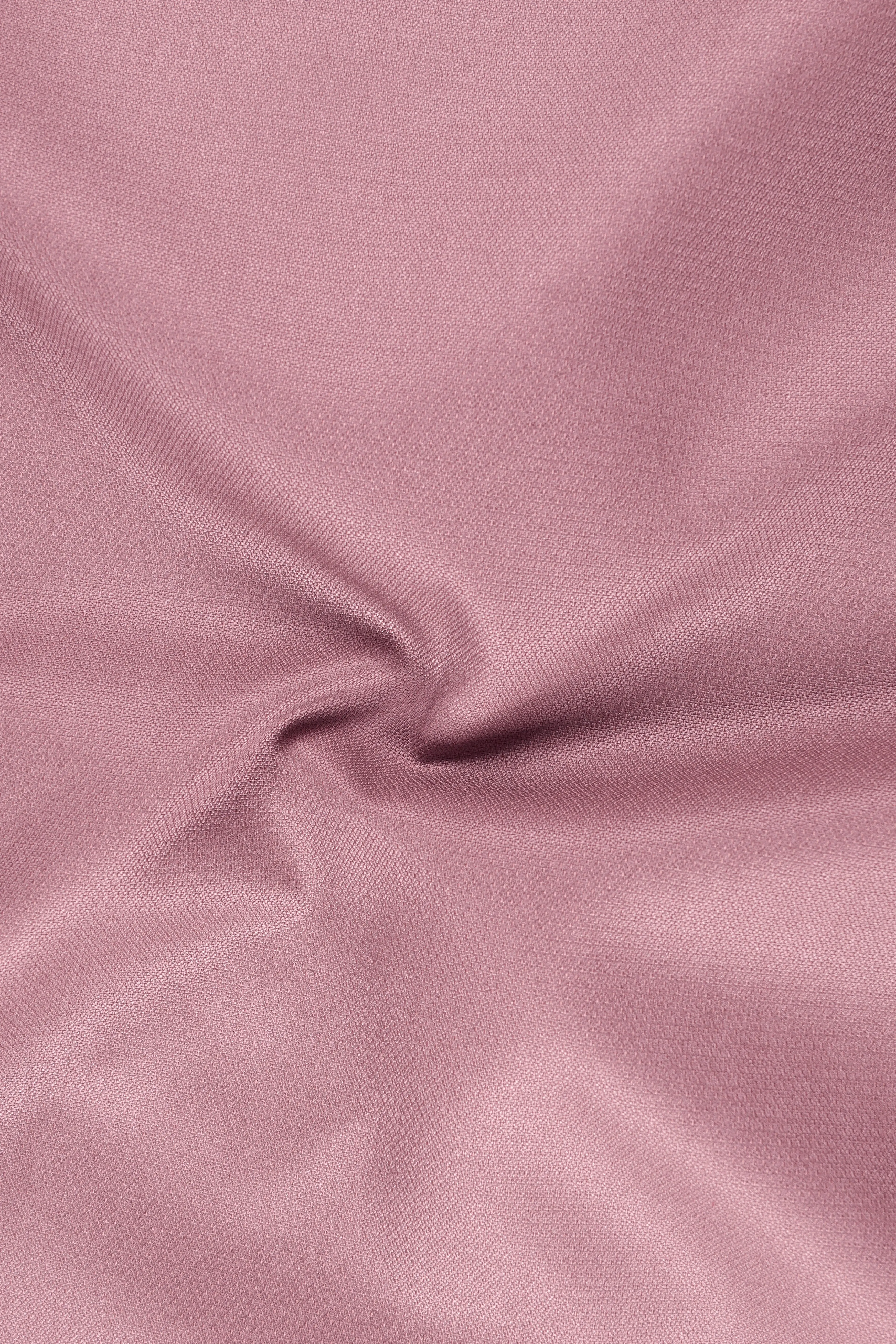 Aurore-Brandy Rose Pink Diamond Textured Wool Rich Slight Stretch Single Breasted Blazer sold by French Crown product image thumbnail 3