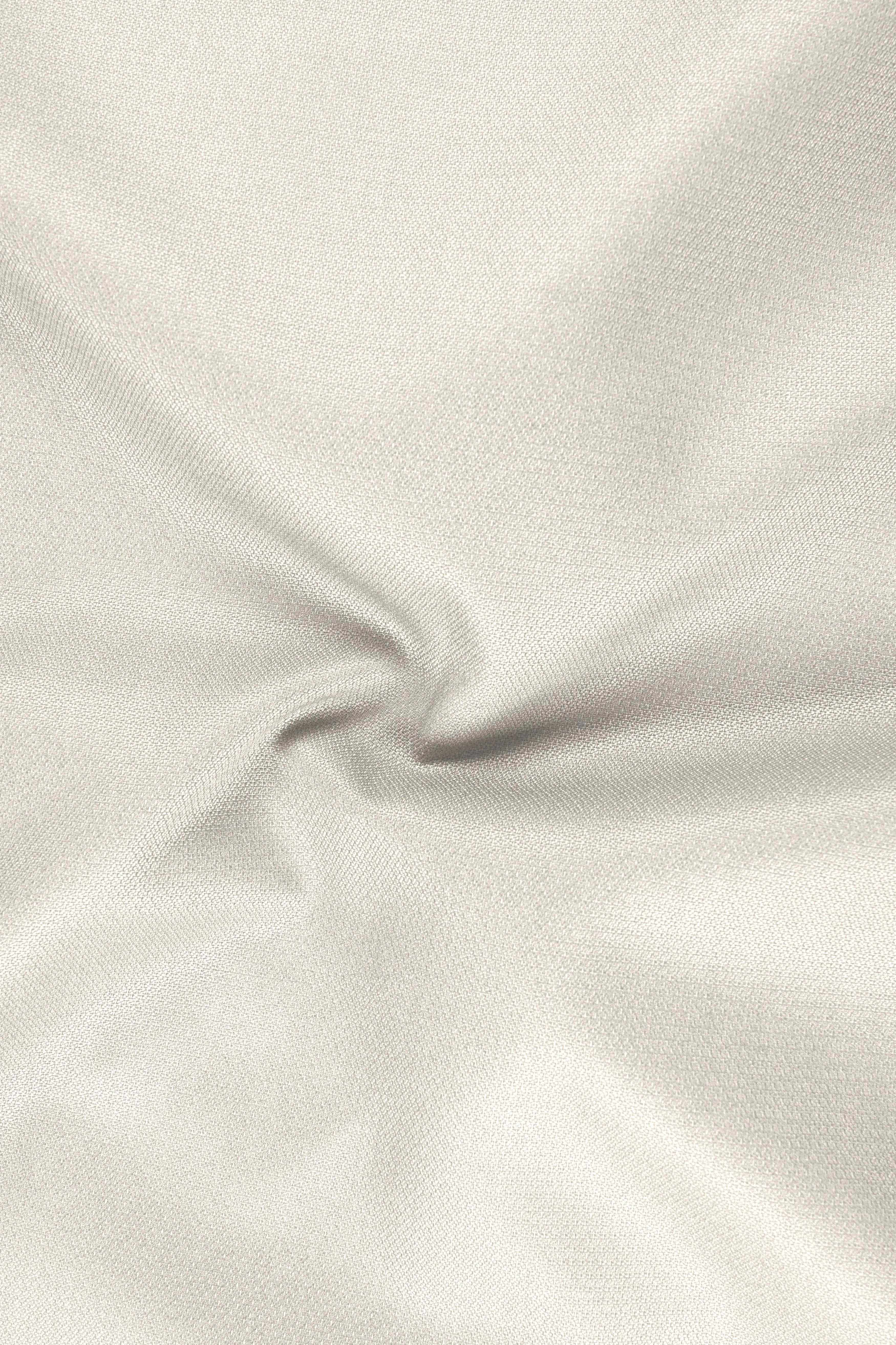 Ecru-Merino Off White Diamond Textured Wool Rich Slight Stretch Double Breasted Blazer sold by French Crown product image thumbnail 3