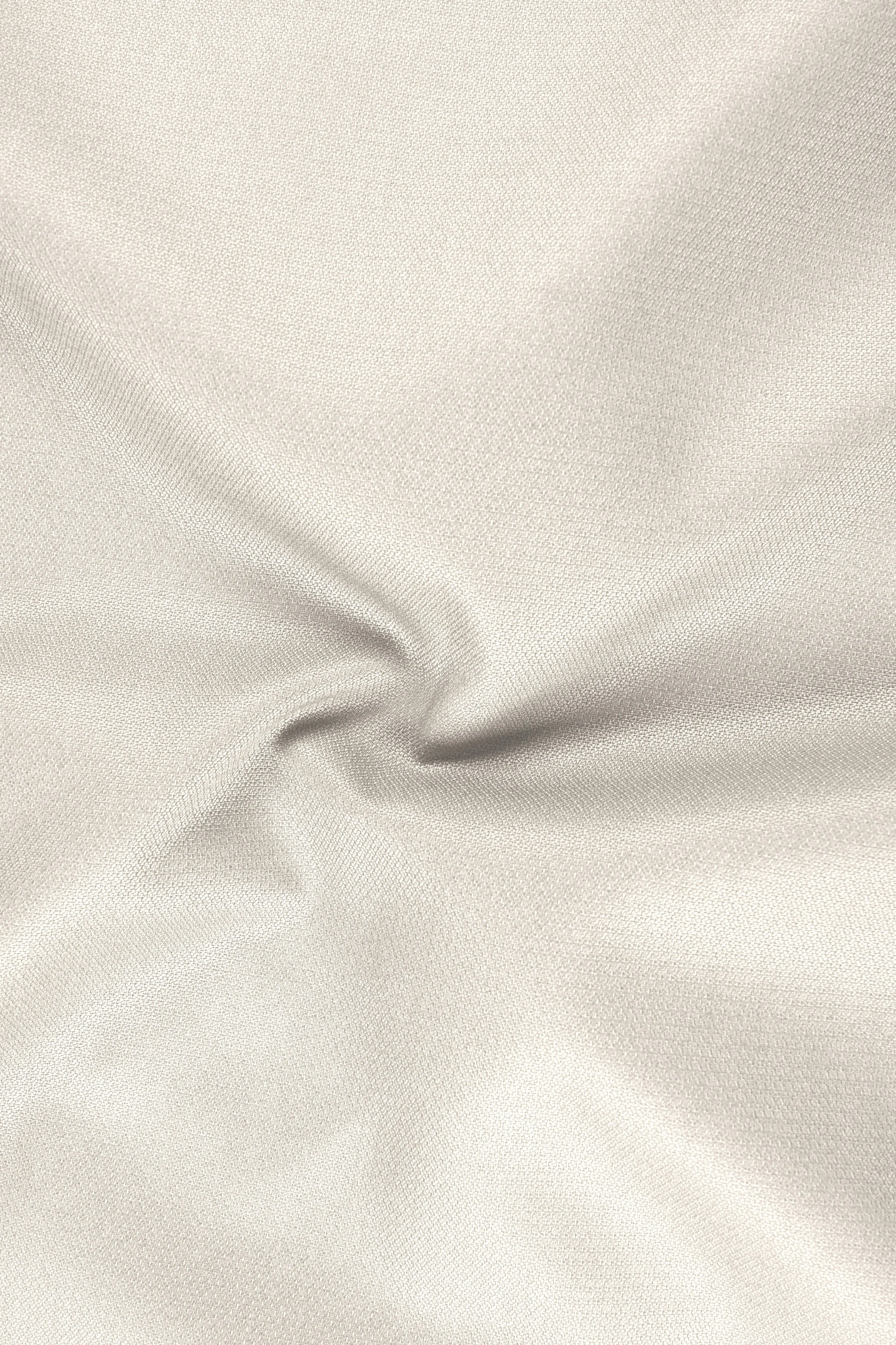 Ecru-Merino Off White Diamond Textured Wool Rich Slight Stretch Single Breasted Blazer sold by French Crown product image thumbnail 3