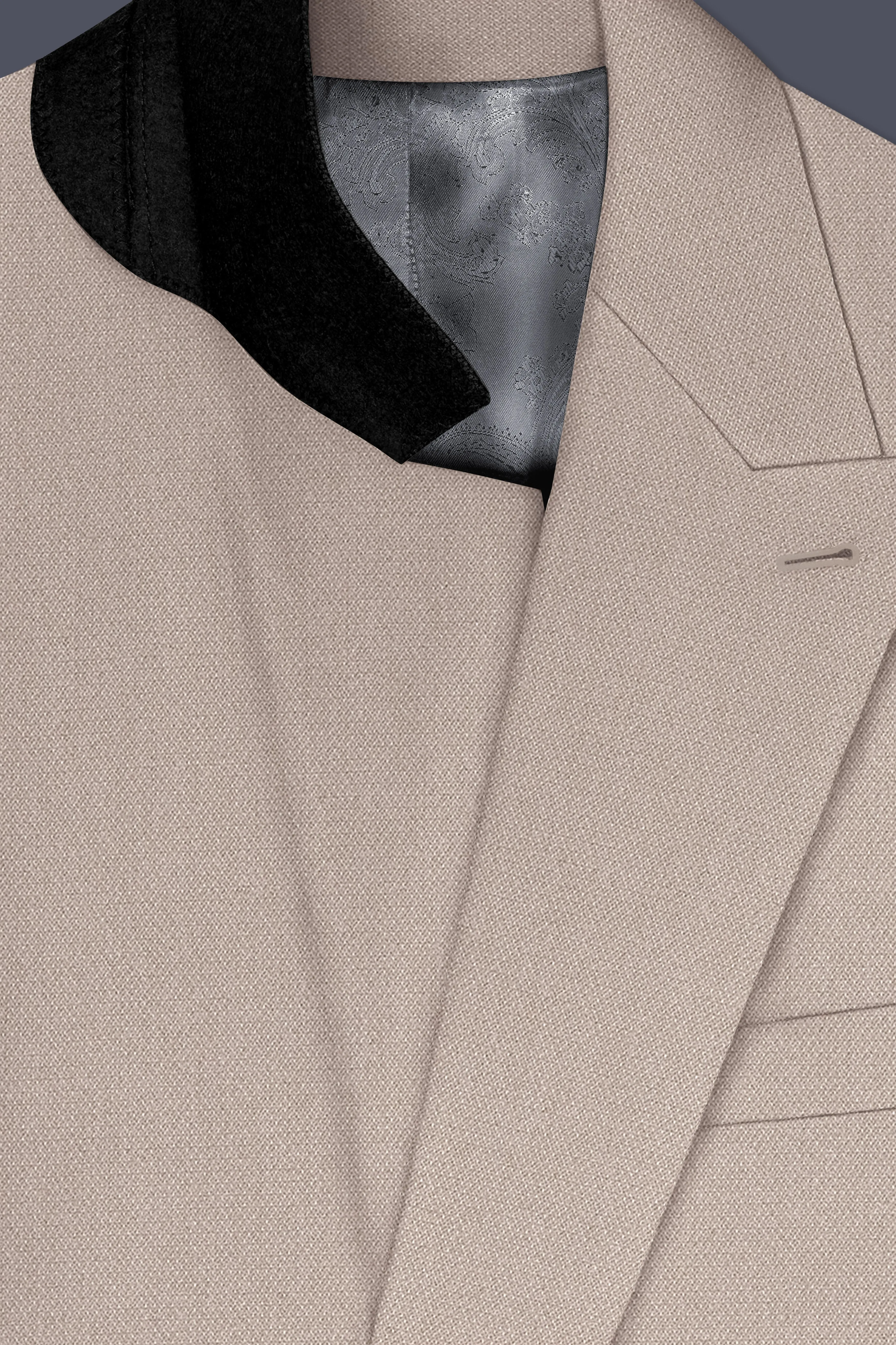 Vellum-Rodeo Cream Diamond Textured Wool Rich Slight Stretch Double Breasted Suit sold by French Crown product image thumbnail 5