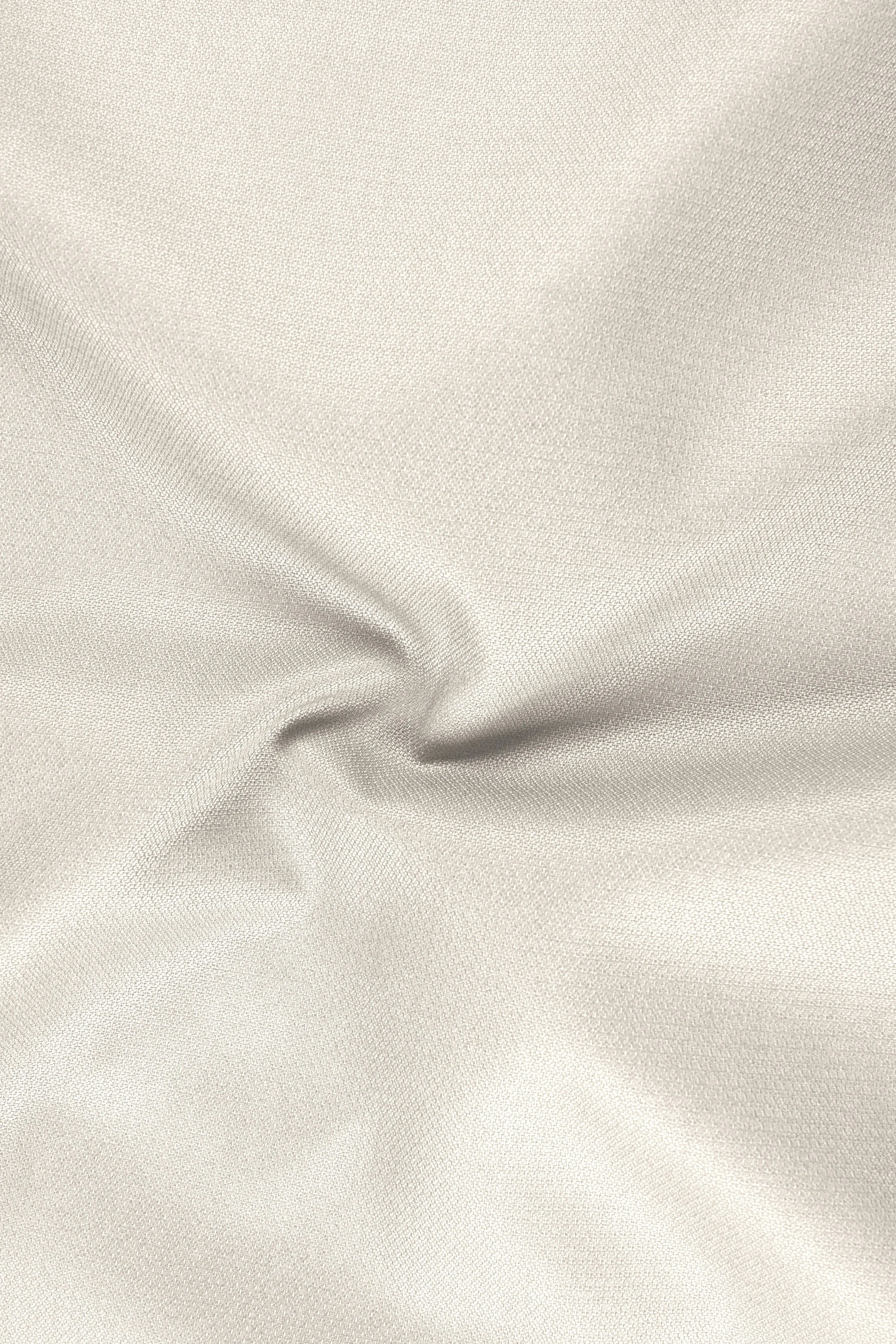 Ecru-Merino Off White Diamond Textured Wool Rich Slight Stretch Double Breasted Suit sold by French Crown product image thumbnail 3