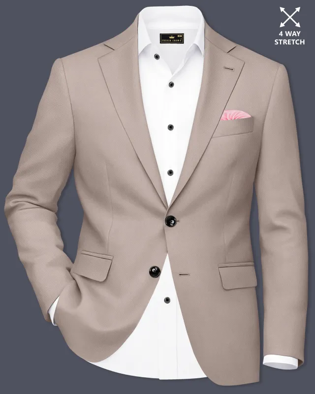 Fuchsia-Korean Spicy Pink 4-Way Stretch Wrinkle-Free Wool Rich Single Breasted Blazer made by French Crown