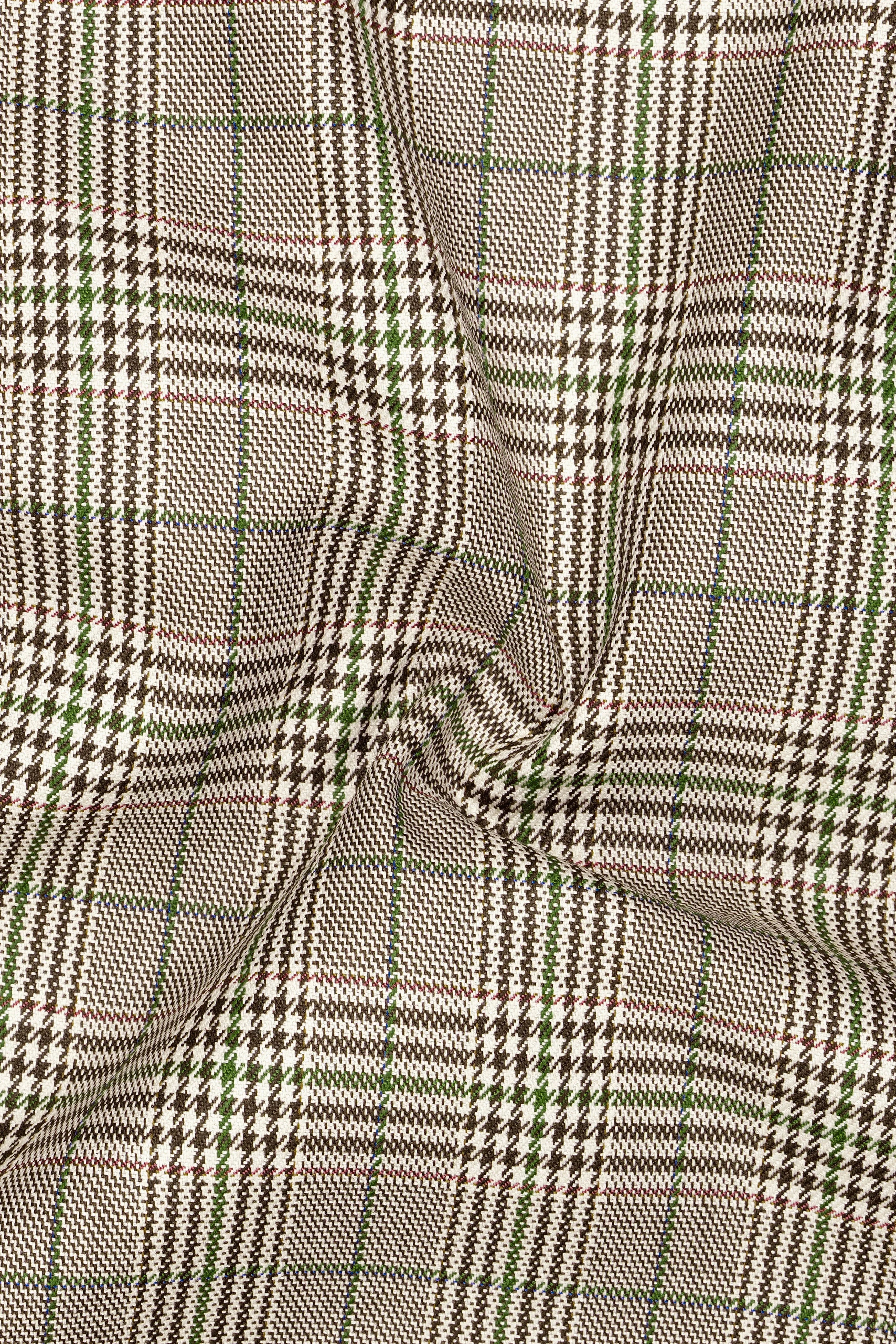 Nawab-Tundora Brown Plaid Wool Rich Cross Placket Bandhgala Blazer sold by French Crown product image thumbnail 3