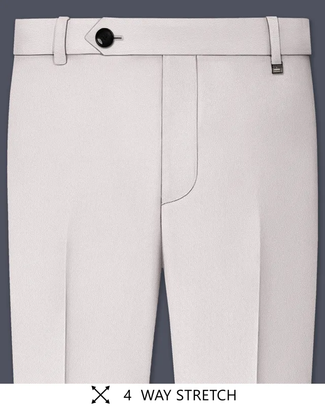 Ivora-Korean Amour Cream 4-Way Stretch Wrinkle-Free Fluid Drape Fabric Stretchable Waistband Pant made by French Crown
