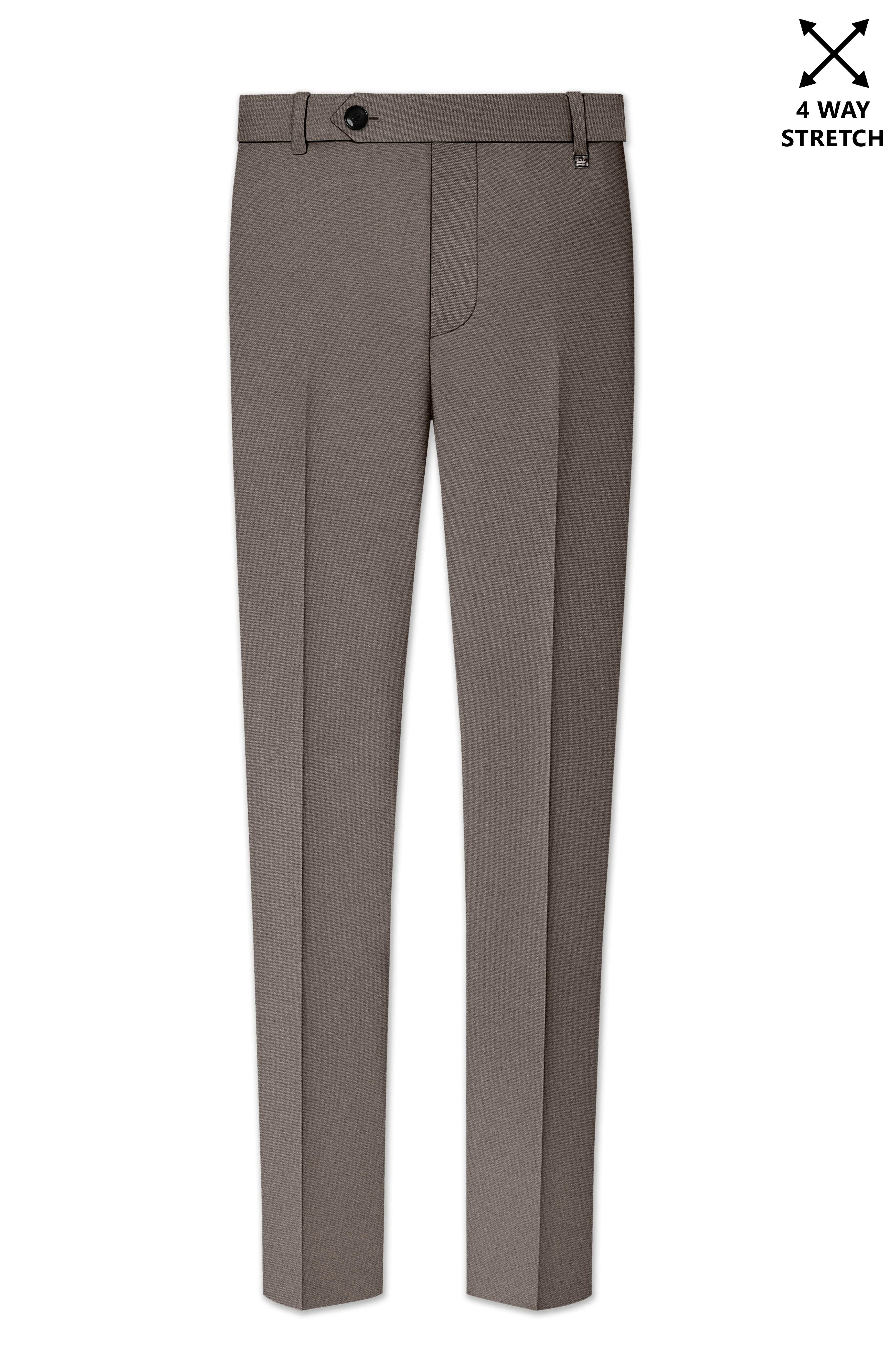 Monarch-Korean Flint Brown 4-Way Stretch Wrinkle-Free Fluid Drape Fabric Stretchable Waistband Pant sold by French Crown product image thumbnail 2
