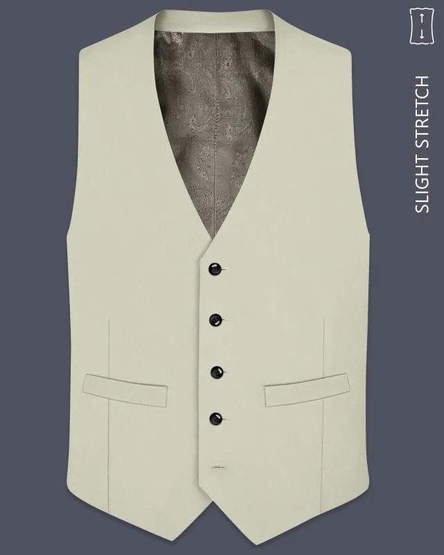 Verde-Tana Green Wool Rich Slight Stretch Waistcoat made by French Crown