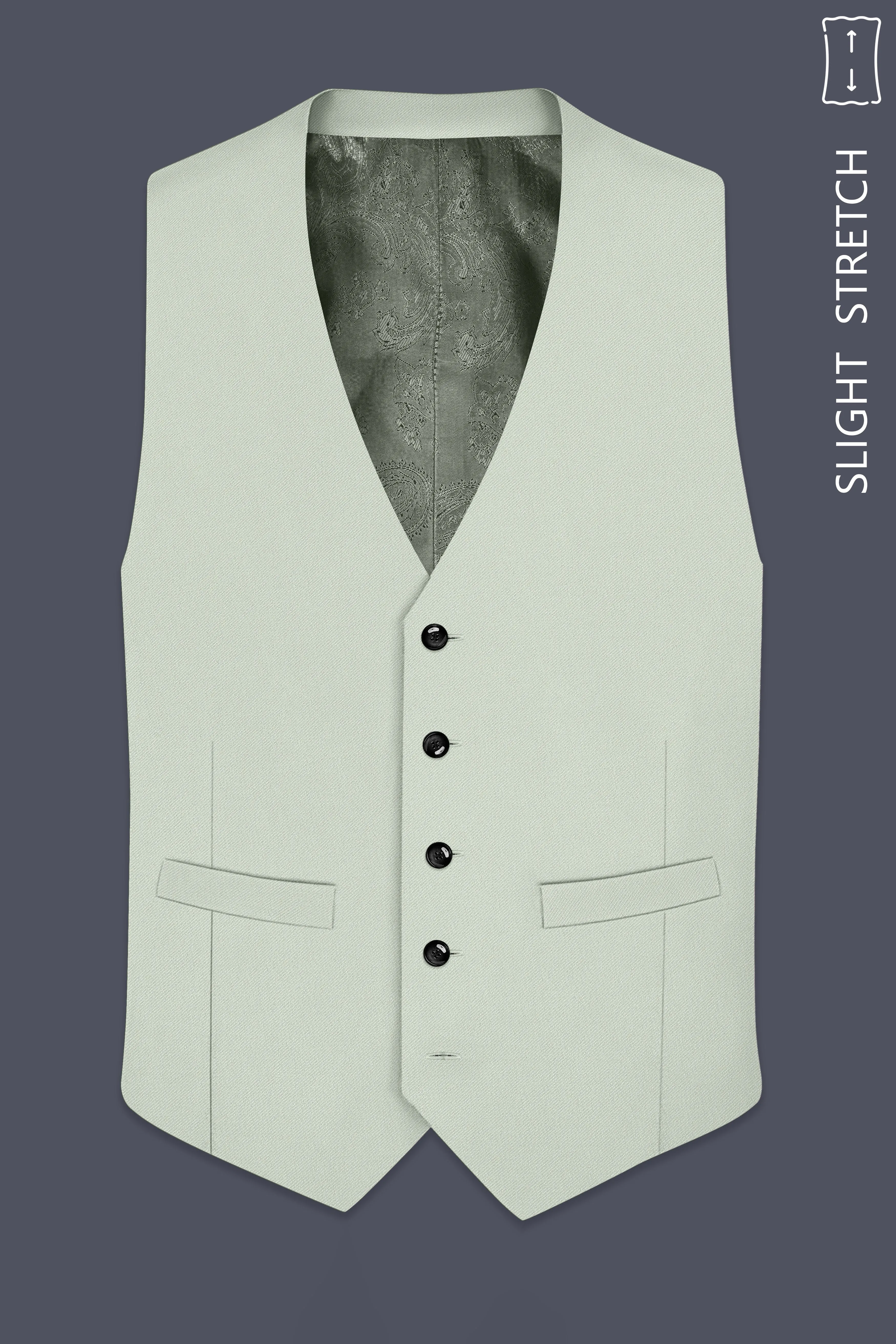Ascend-Tasman Green Wool Rich Slight Stretch Waistcoat sold by French Crown product image thumbnail 2