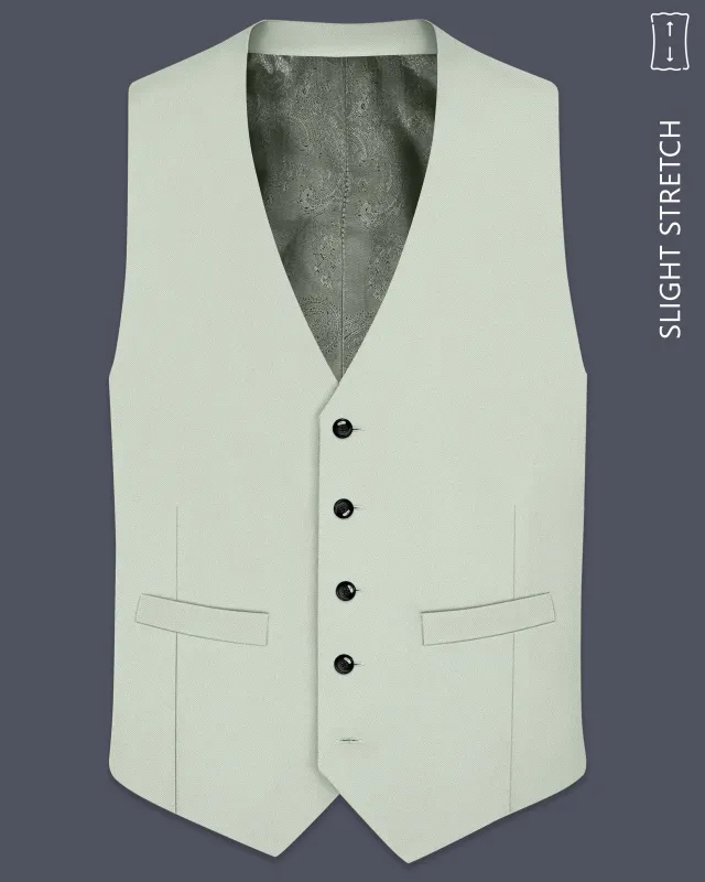 Ascend-Tasman Green Wool Rich Slight Stretch Waistcoat made by French Crown