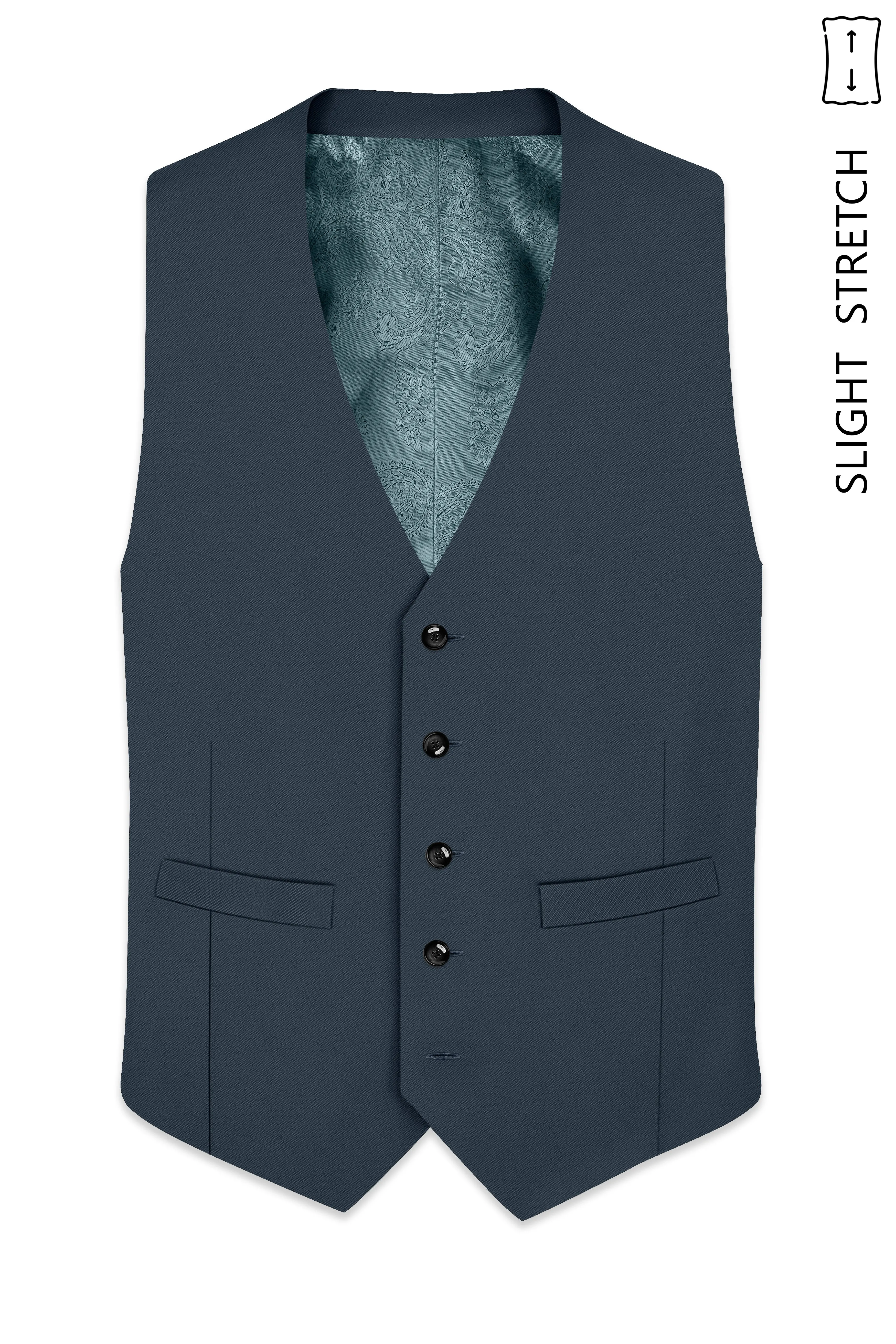 Titan-Shark Gray Wool Rich Slight Stretch Waistcoat sold by French Crown product image thumbnail 2