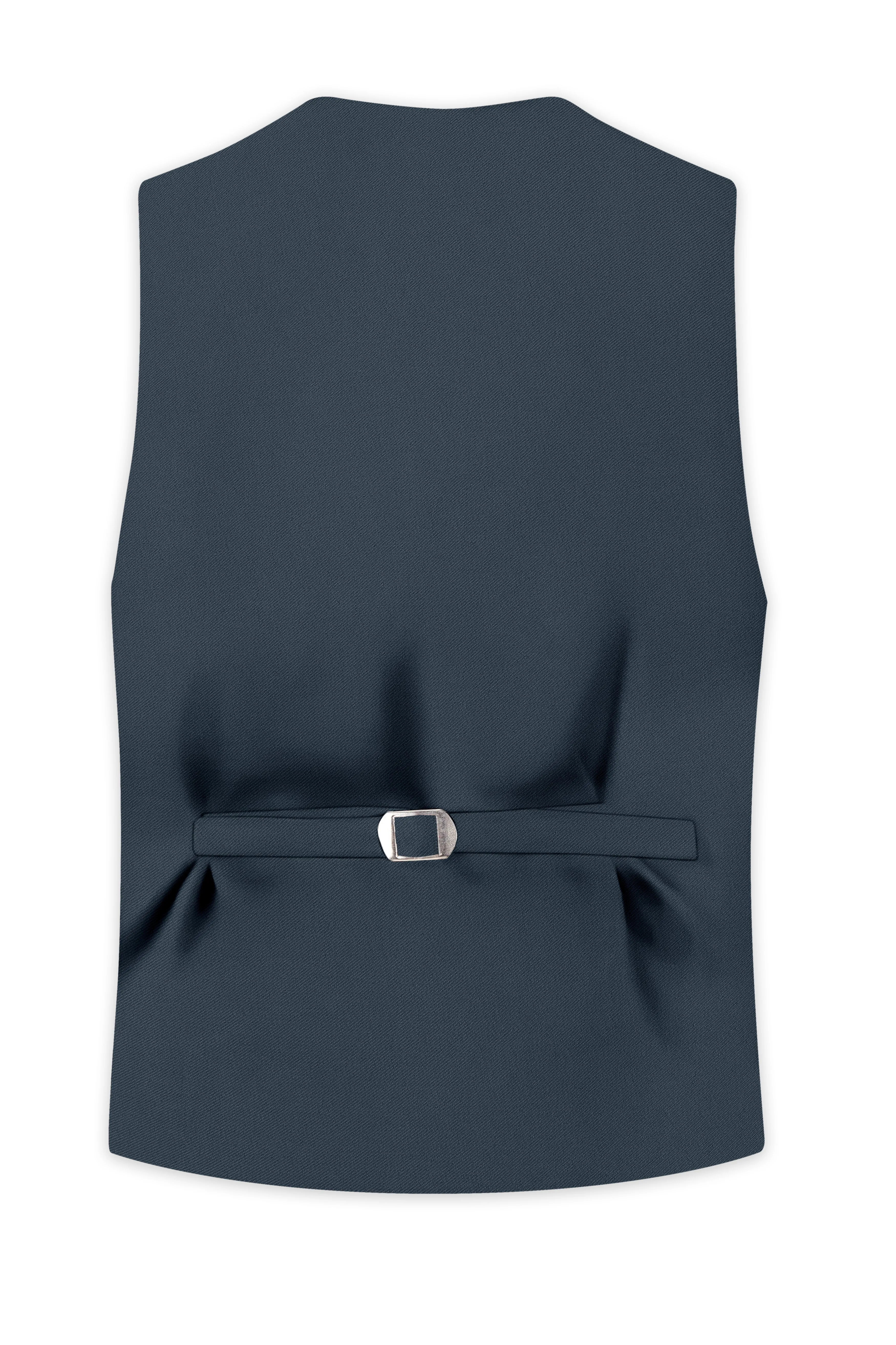 Titan-Shark Gray Wool Rich Slight Stretch Waistcoat sold by French Crown product image thumbnail 4