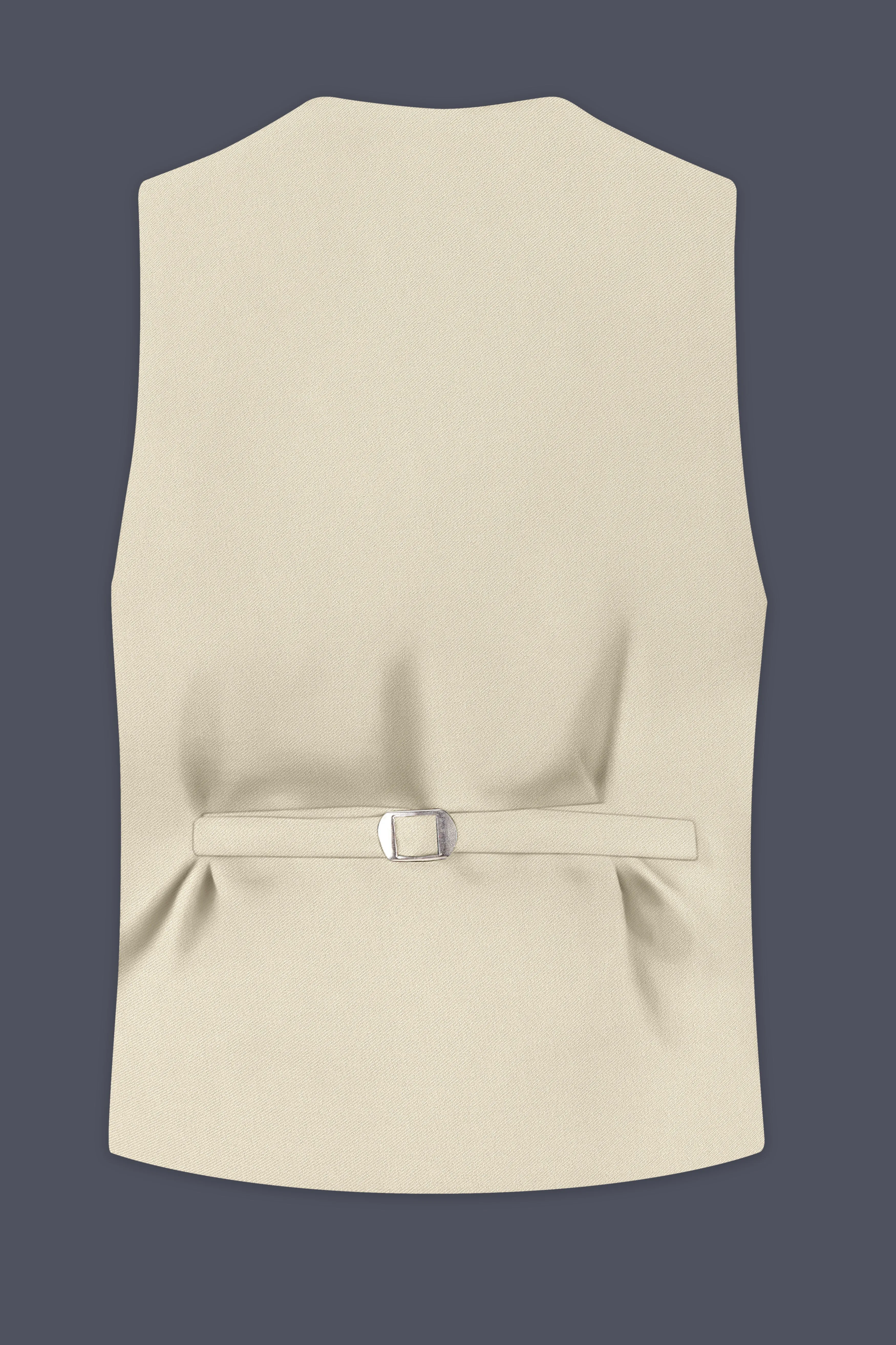 Ivora-Almond Cream Wool Rich Slight Stretch Waistcoat sold by French Crown product image thumbnail 4