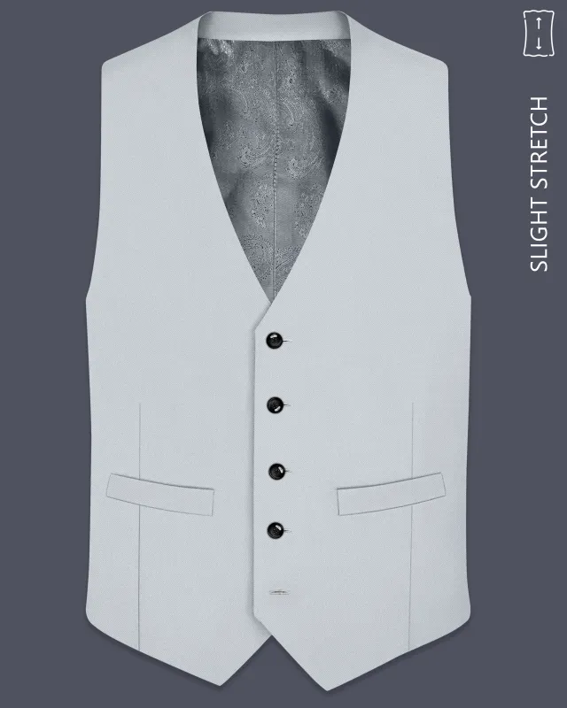 Slate-Mystic Gray Wool Rich Slight Stretch Waistcoat made by French Crown
