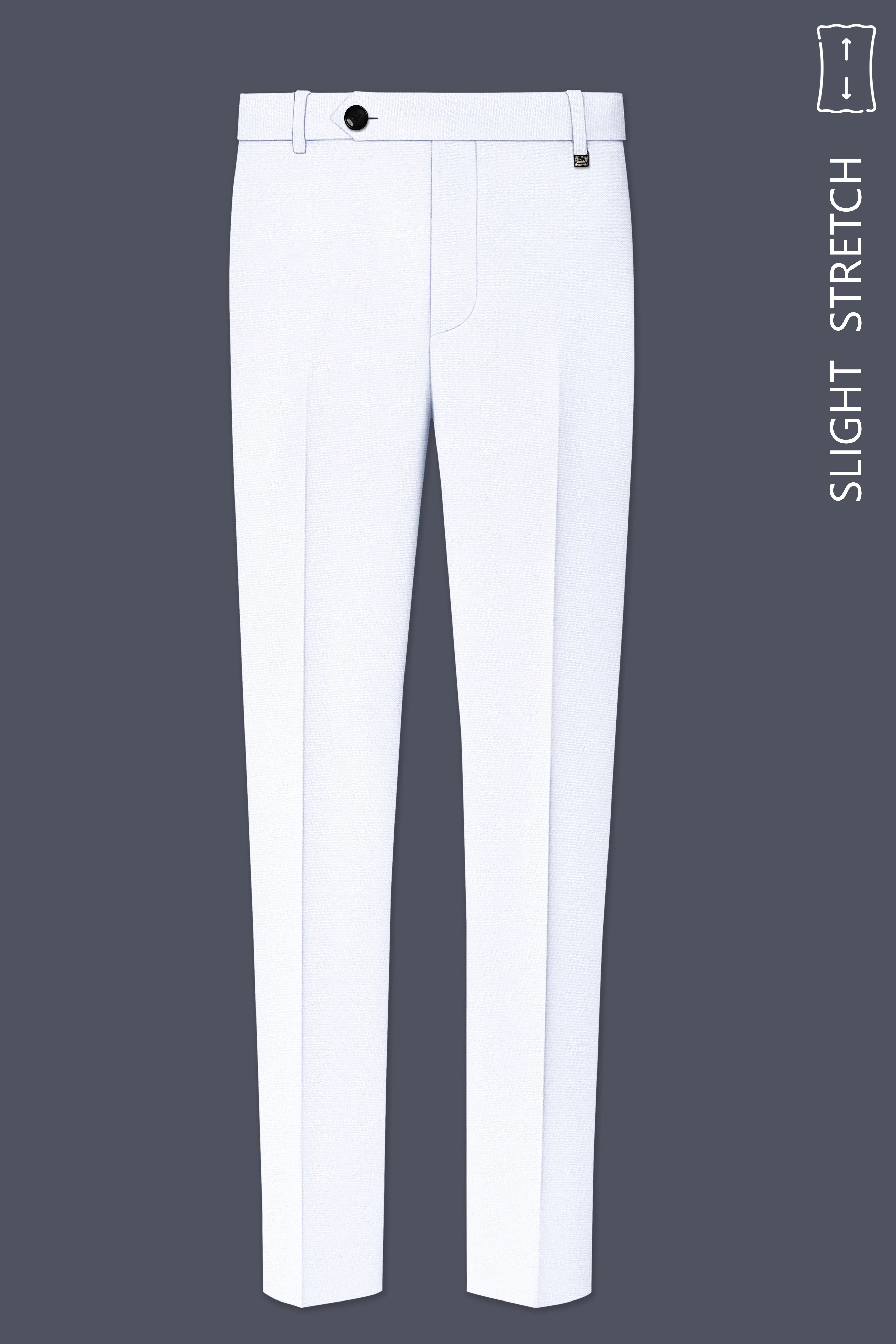 Ivory-Bright White Wool Rich Slight Stretch Waistband Pant sold by French Crown product image thumbnail 2