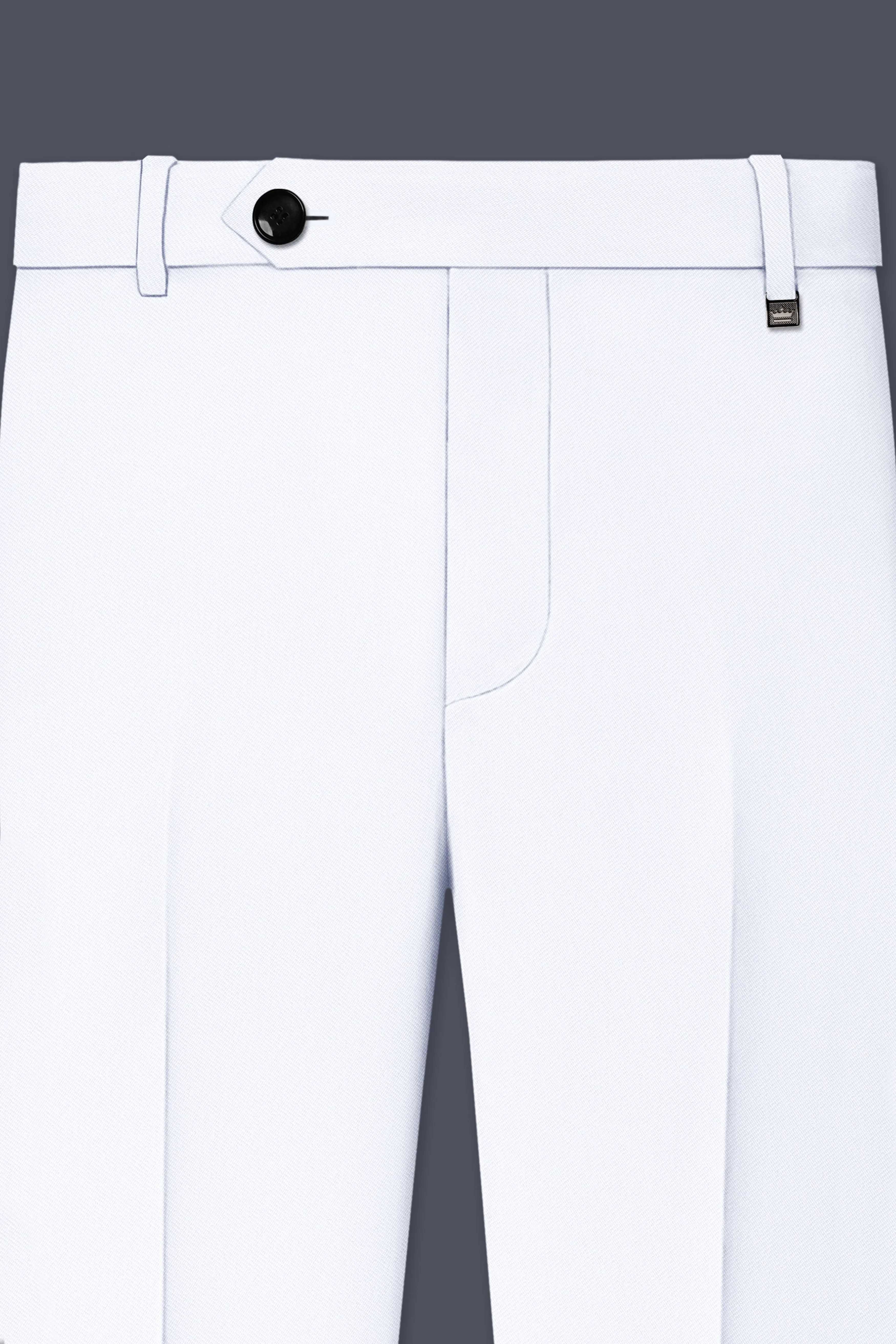 Ivory-Bright White Wool Rich Slight Stretch Waistband Pant sold by French Crown product image thumbnail 4