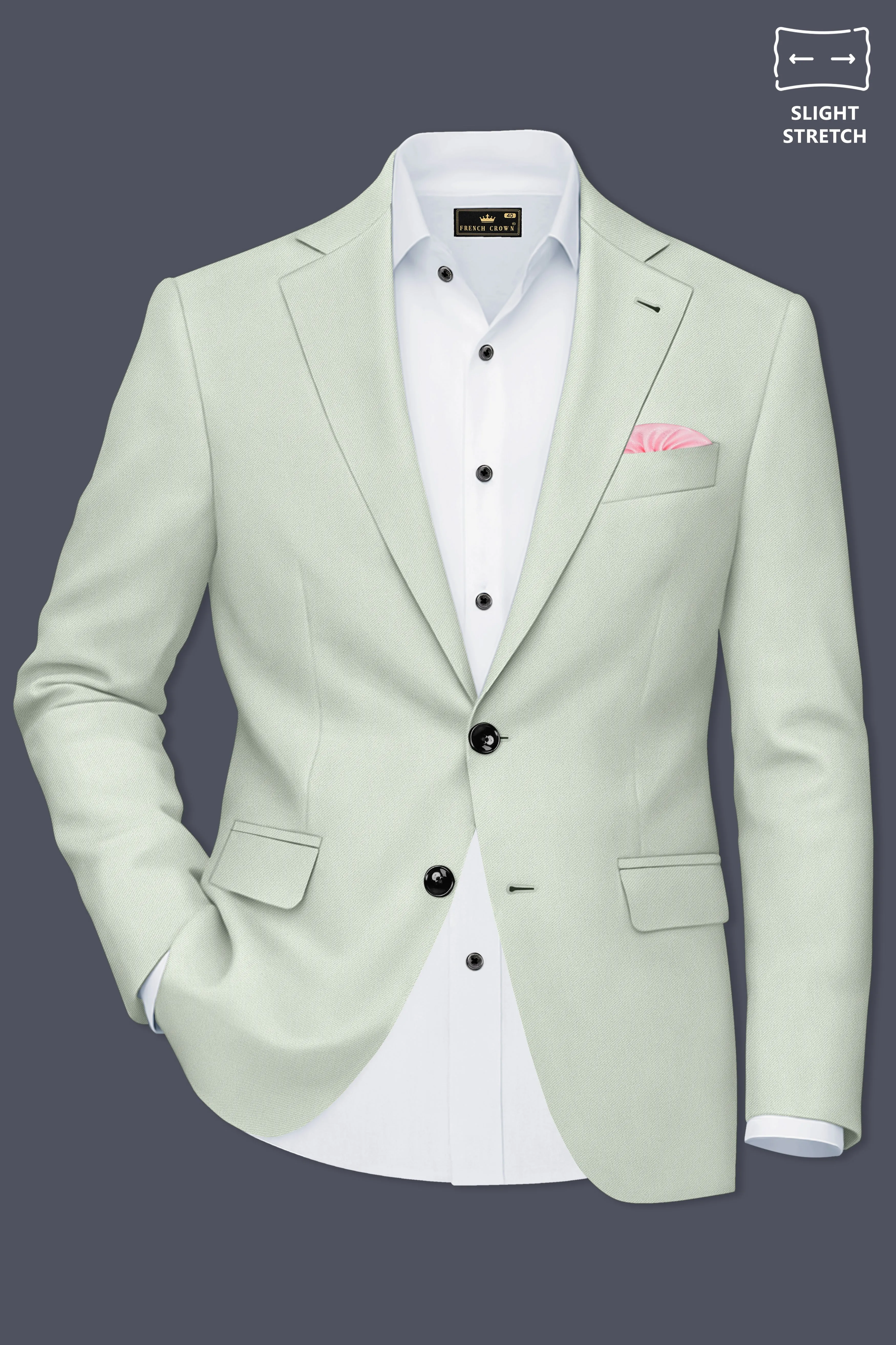 Ascend-Tasman Green Wool Rich Slight Stretch Single Breasted Blazer sold by French Crown product image thumbnail 2