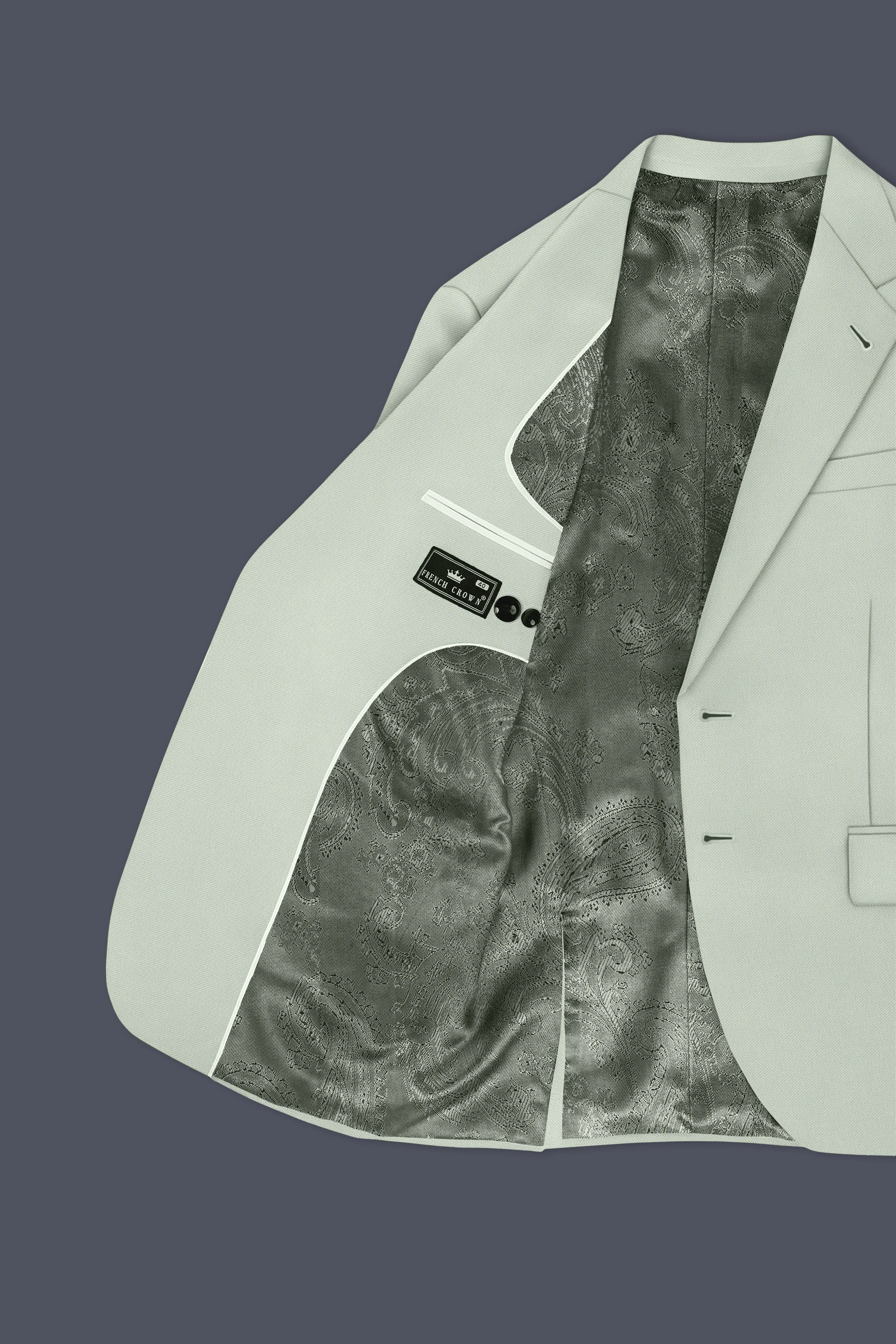 Ascend-Tasman Green Wool Rich Slight Stretch Single Breasted Blazer sold by French Crown product image thumbnail 5