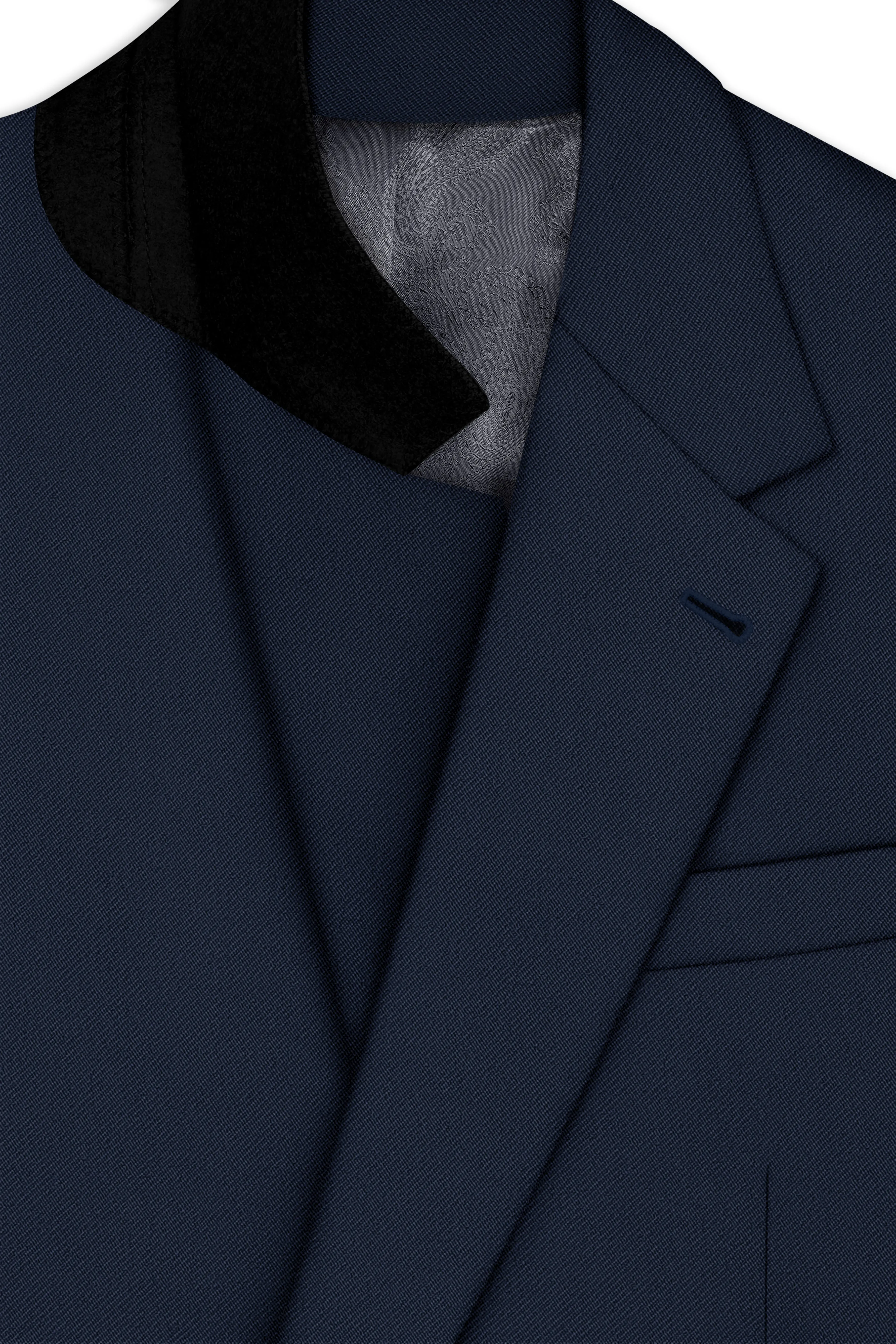 Nautis-Baltic Blue Wool Rich Slight Stretch Single Breasted Blazer sold by French Crown product image thumbnail 4