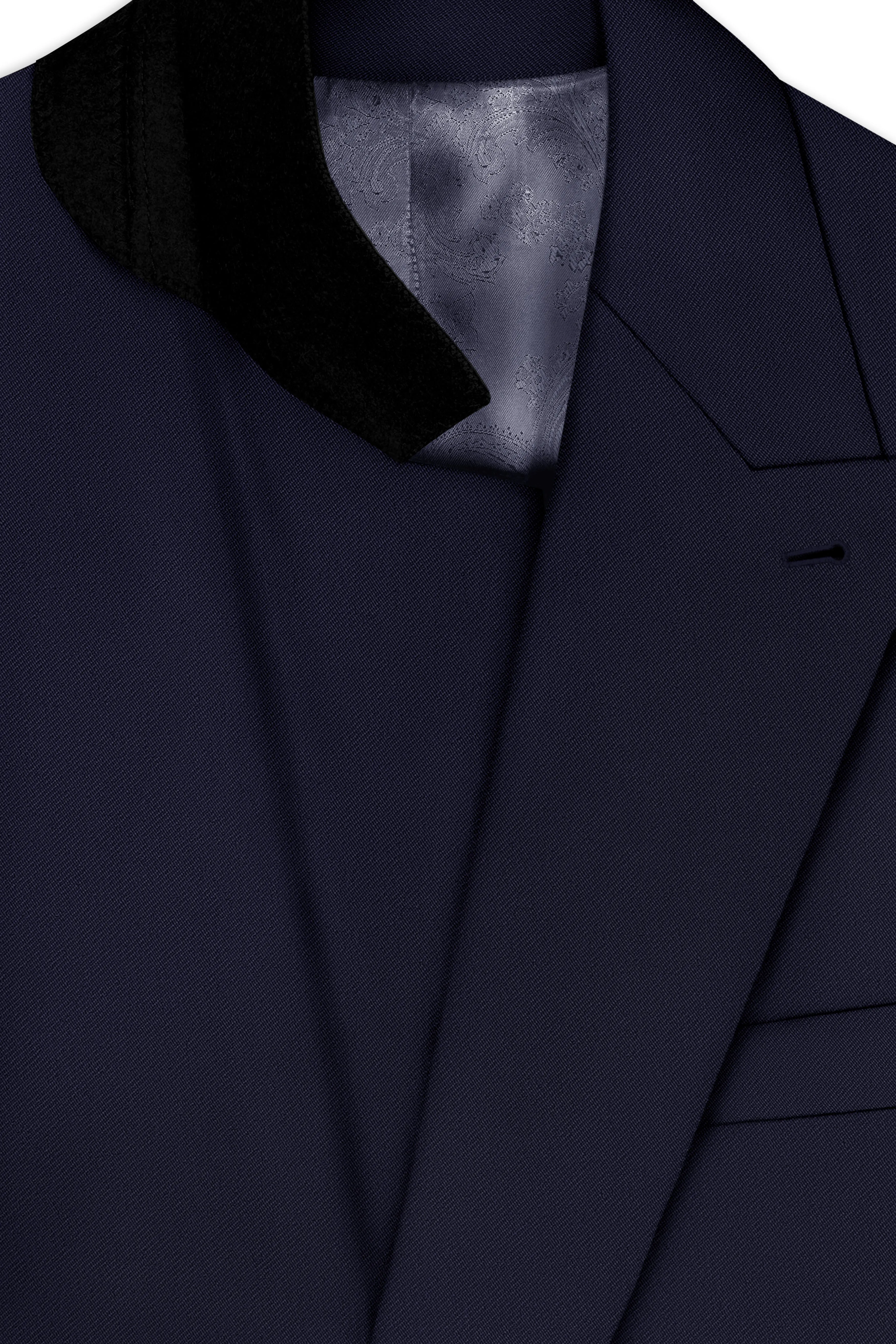 Azure-Baltic Sea Blue Wool Rich Slight Stretch Double Breasted Suit sold by French Crown product image thumbnail 5