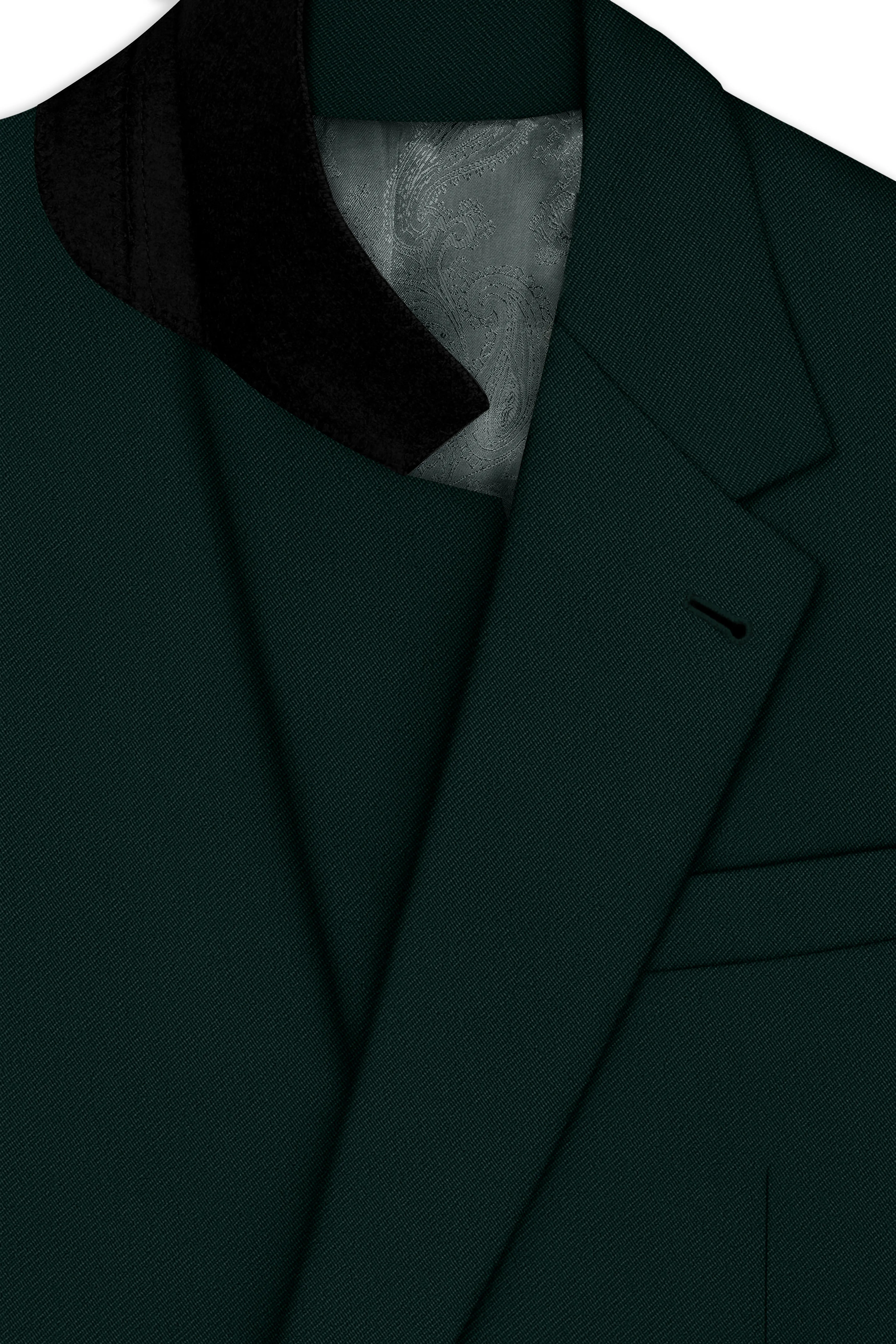 Lustre-Emerald Green Wool Rich Slight Stretch Single Breasted Suit sold by French Crown product image thumbnail 5