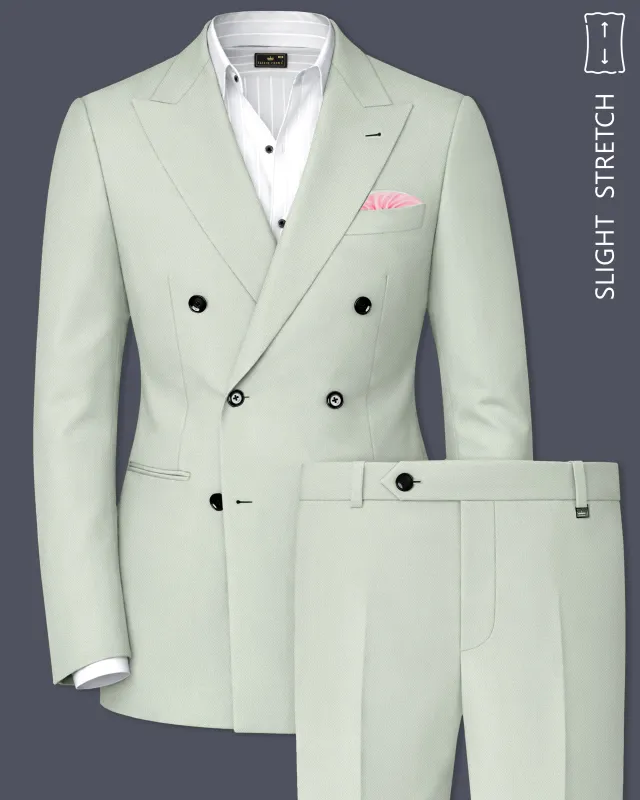 Ascend-Tasman Green Wool Rich Slight Stretch Double Breasted Suit made by French Crown