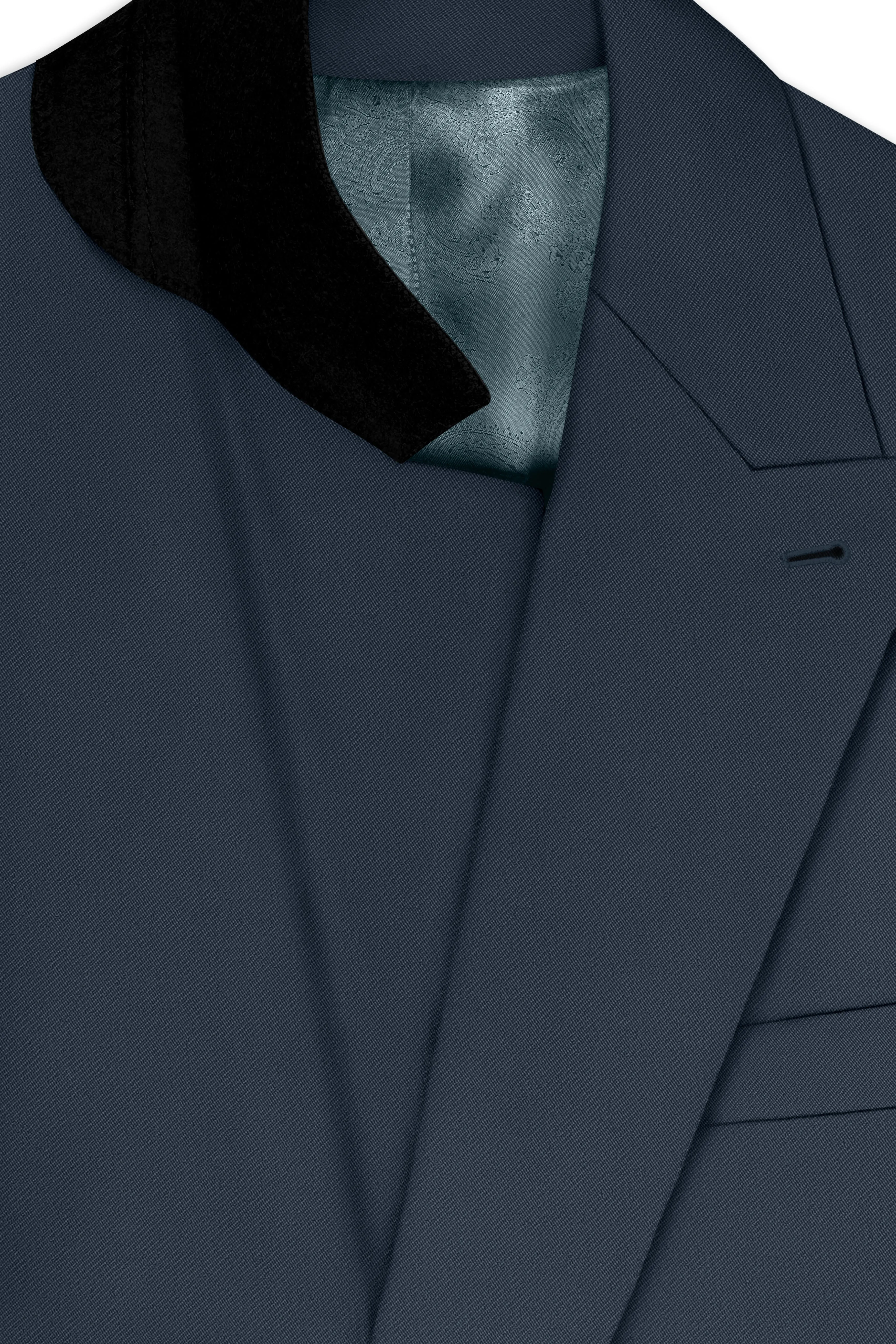 Titan-Shark Gray Wool Rich Slight Stretch Double Breasted Suit sold by French Crown product image thumbnail 5