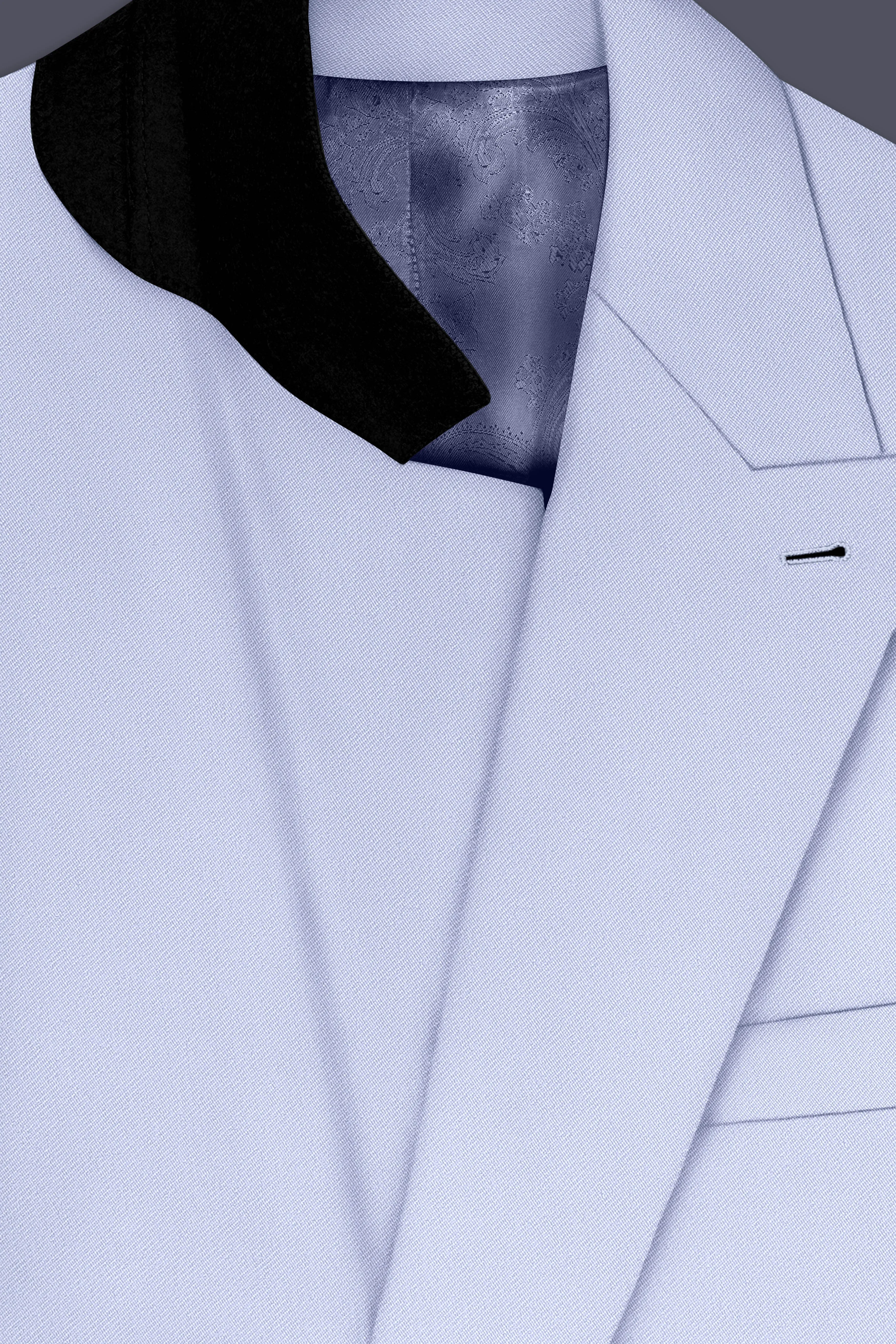 Azure-Periwinkle Blue Wool Rich Slight Stretch Double Breasted Suit sold by French Crown product image thumbnail 5