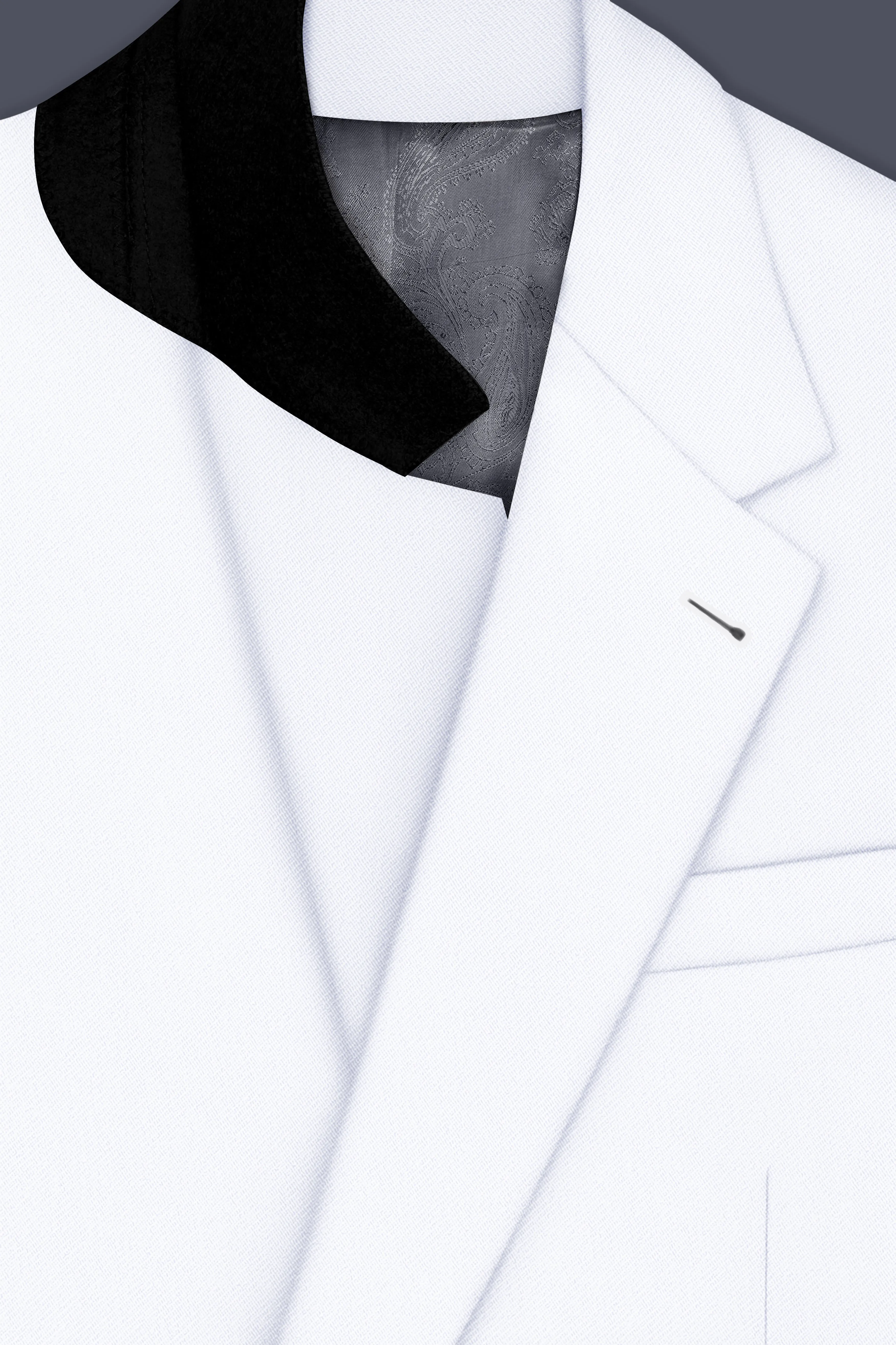 Ivory-Bright White Wool Rich Slight Stretch Single Breasted Suit sold by French Crown product image thumbnail 5