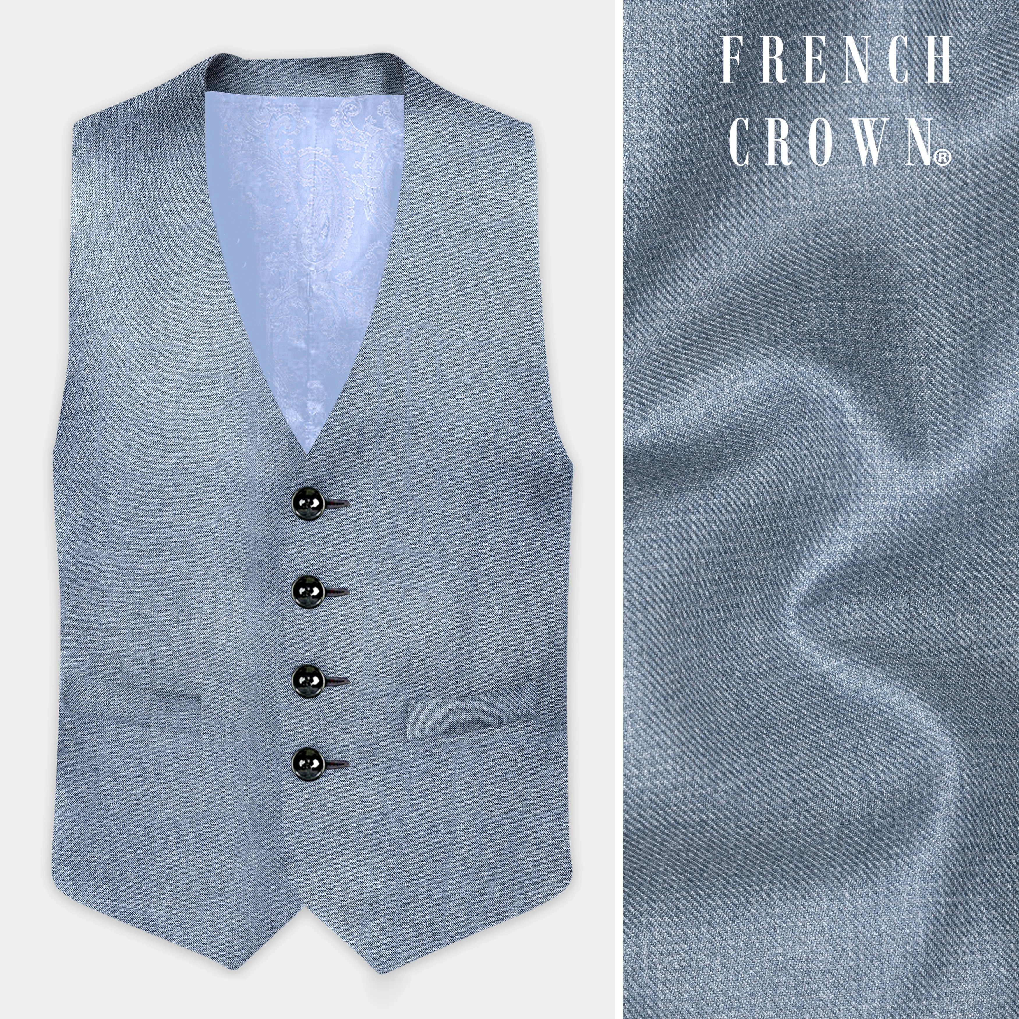 Bluish Wool Rich Waistcoat sold by French Crown
