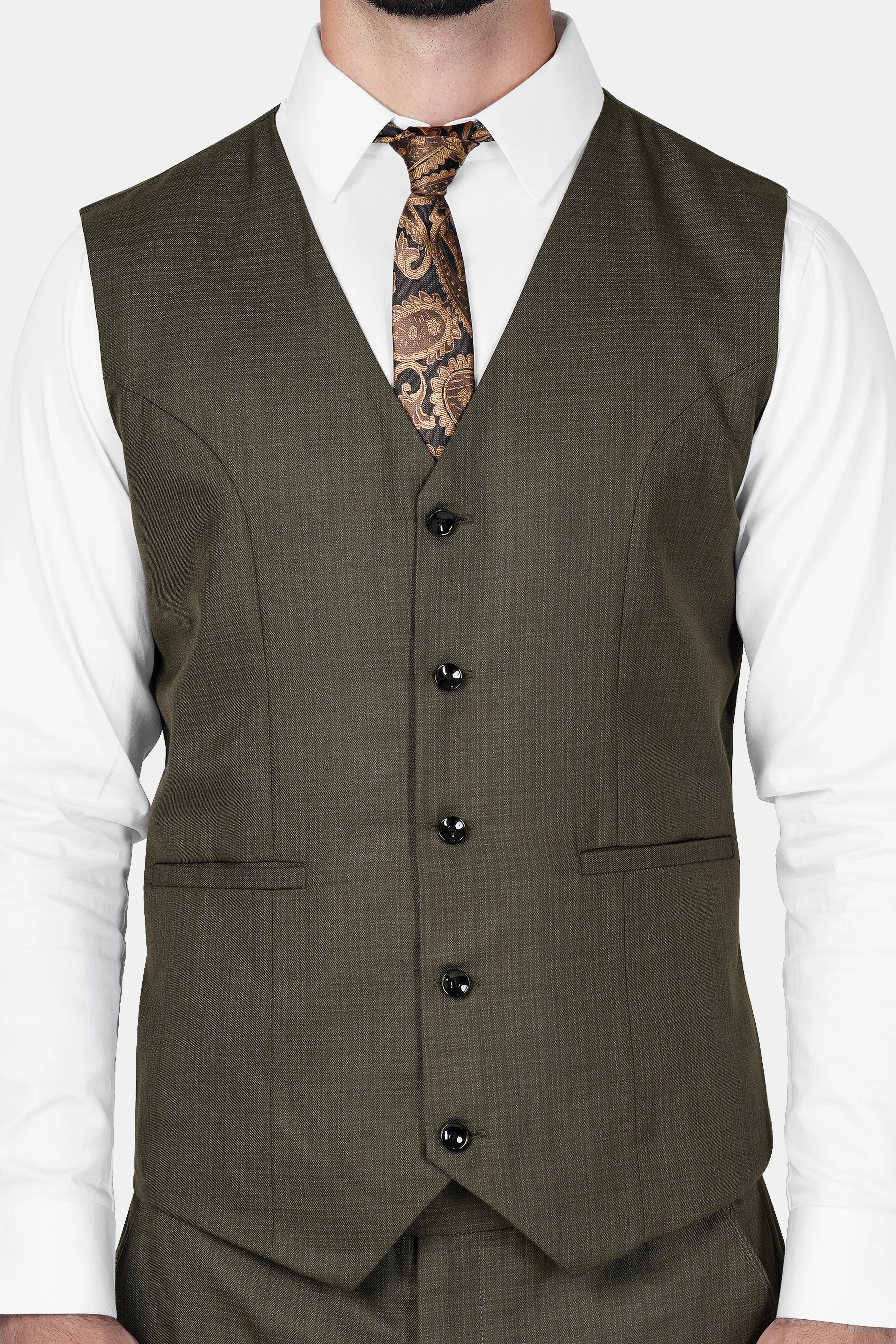 Eclipse Brown Wool Rich Waistcoat sold by French Crown product image thumbnail 2