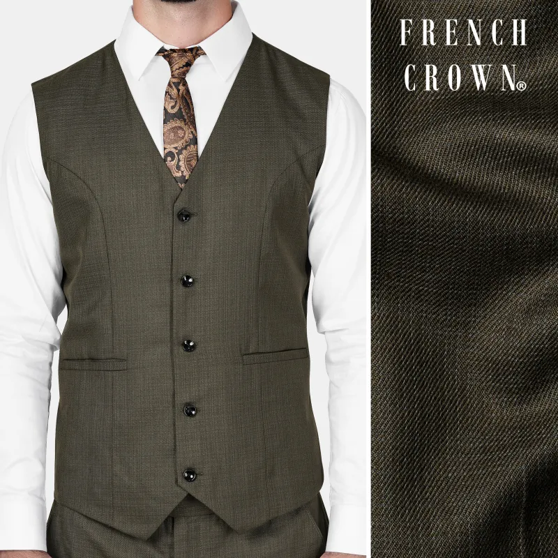 Eclipse Brown Wool Rich Waistcoat made by French Crown