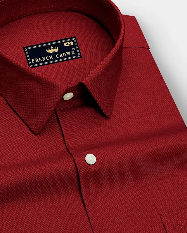 Rouge-Persian Plum Red Oxford Premium Cotton Dress Shirt made by French Crown