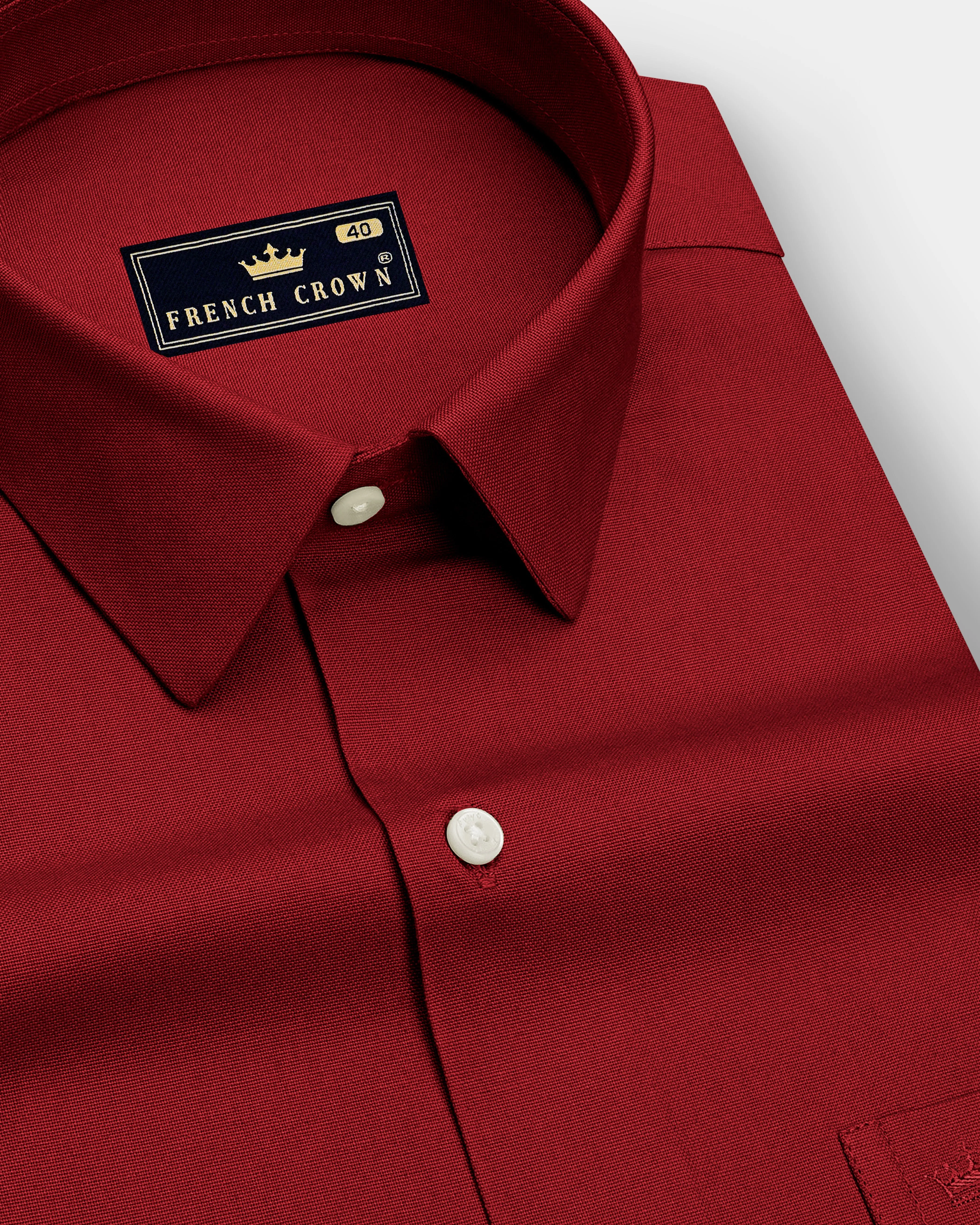 Rouge-Persian Plum Red Oxford Premium Cotton Dress Shirt sold by French Crown
