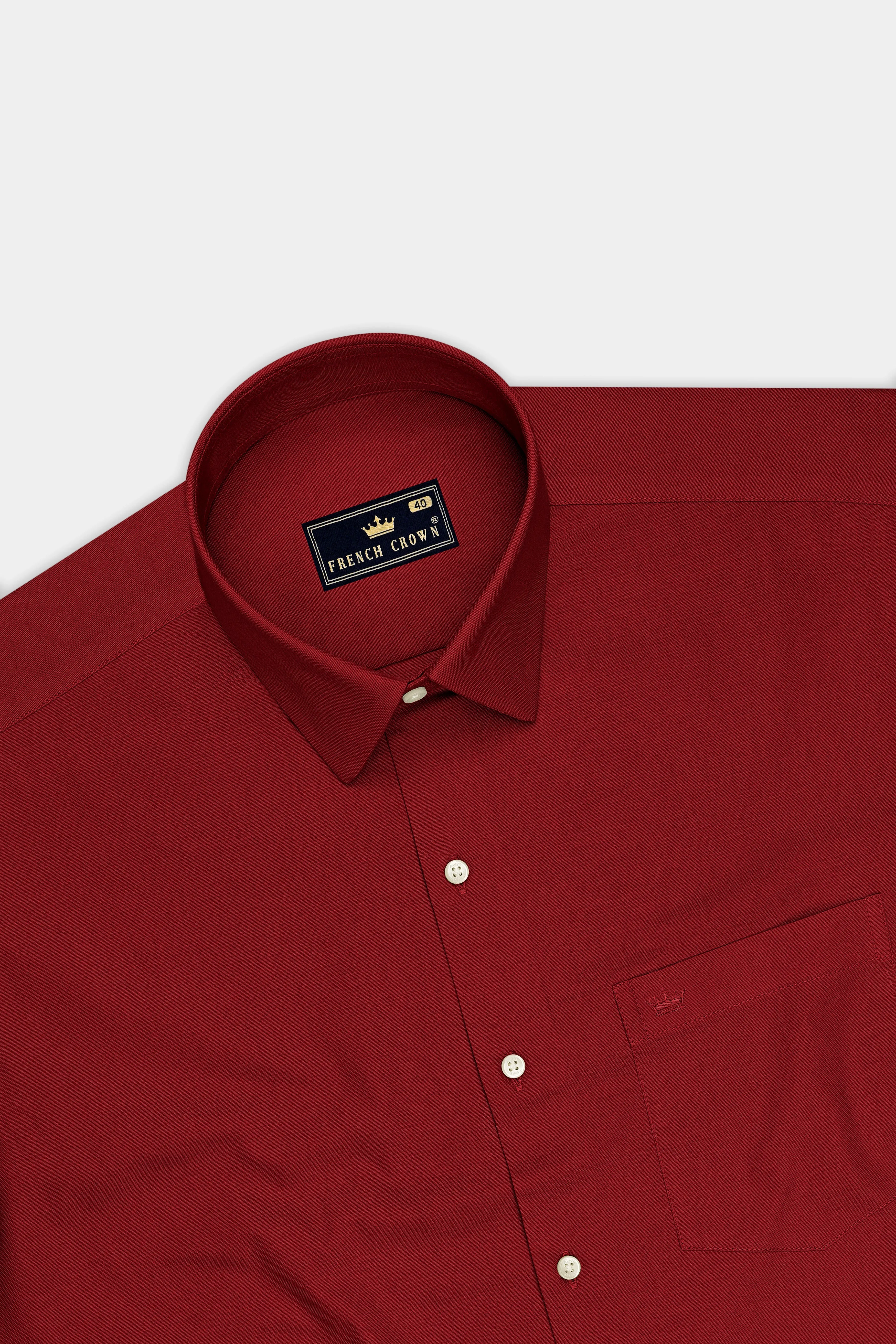 Rouge-Persian Plum Red Oxford Premium Cotton Dress Shirt sold by French Crown product image thumbnail 5