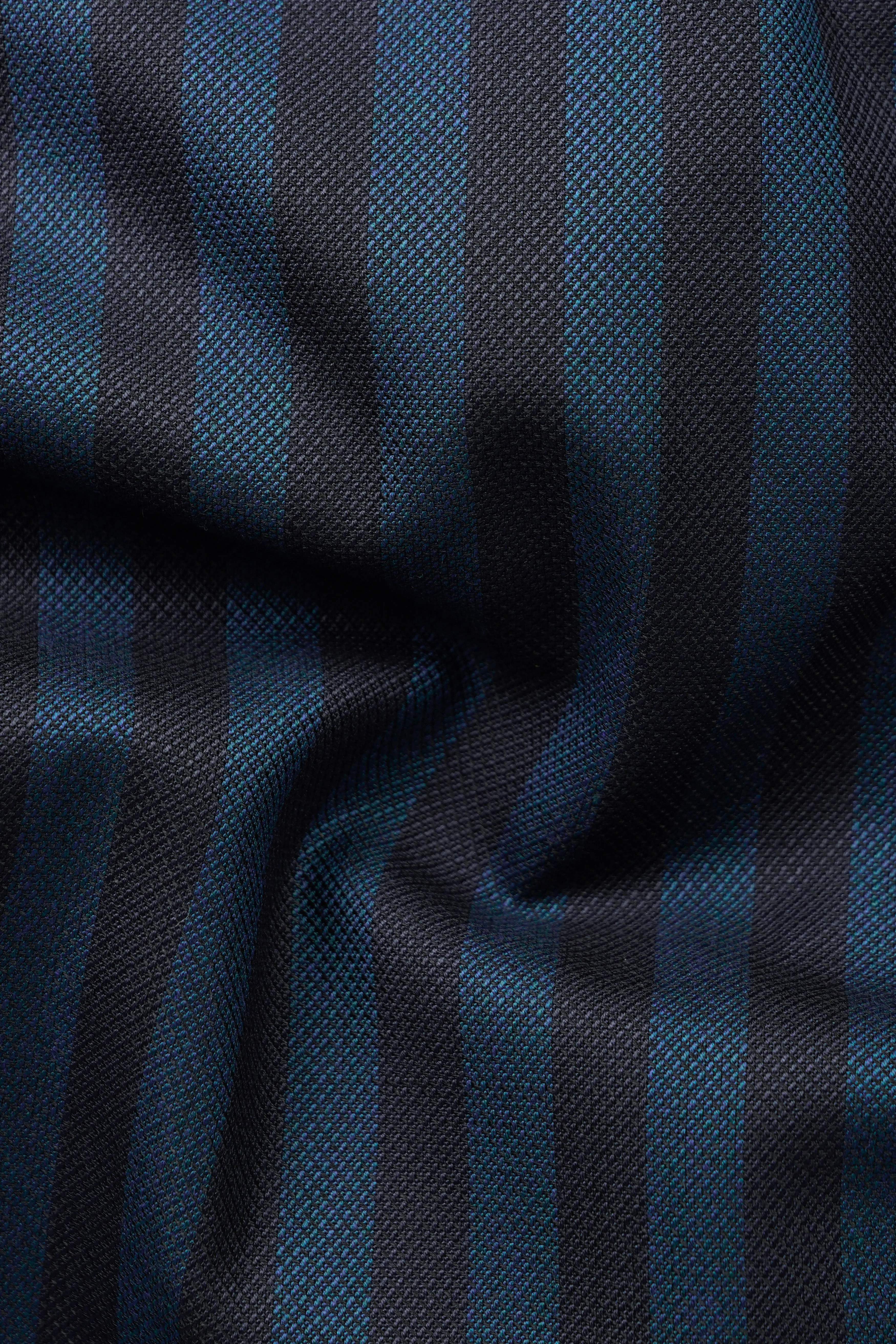 Tiber Blue And Jade Black Striped Wool Blend Waistcoat sold by French Crown product image thumbnail 3