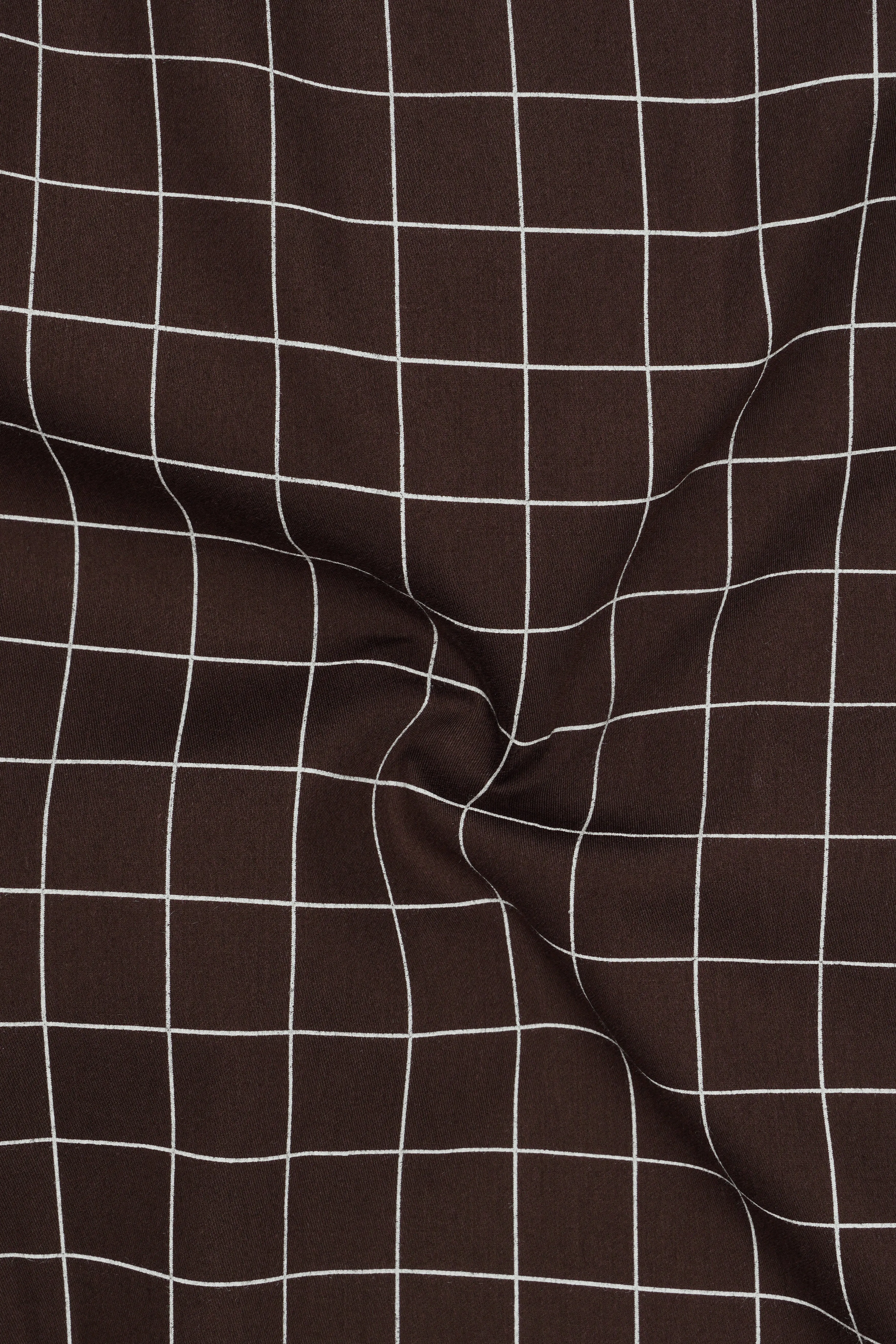 Monarch-Bistre Brown And Bright White Windowpane Subtle Sheen Super Soft Premium Cotton Dress Shirt sold by French Crown product image thumbnail 3