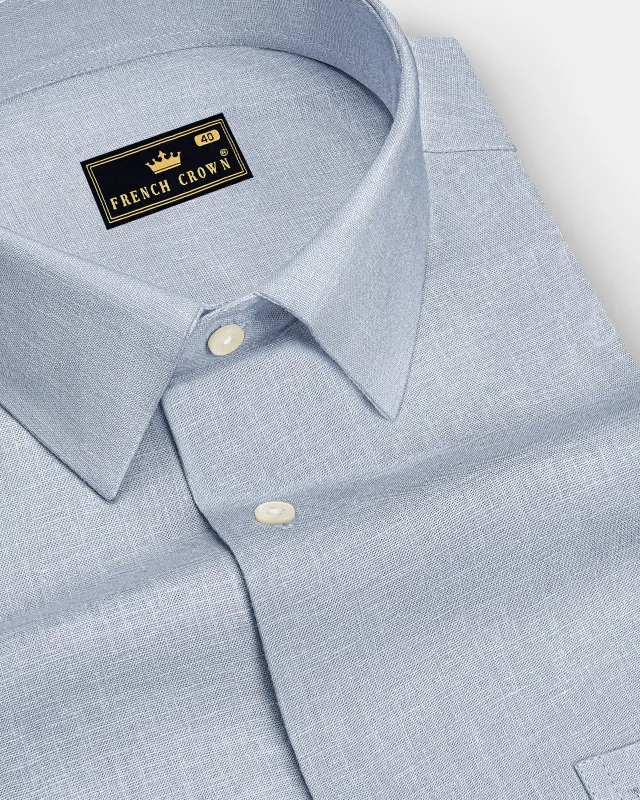 Nimbus-Casper Gray Luxurious Linen Dress Shirt made by French Crown