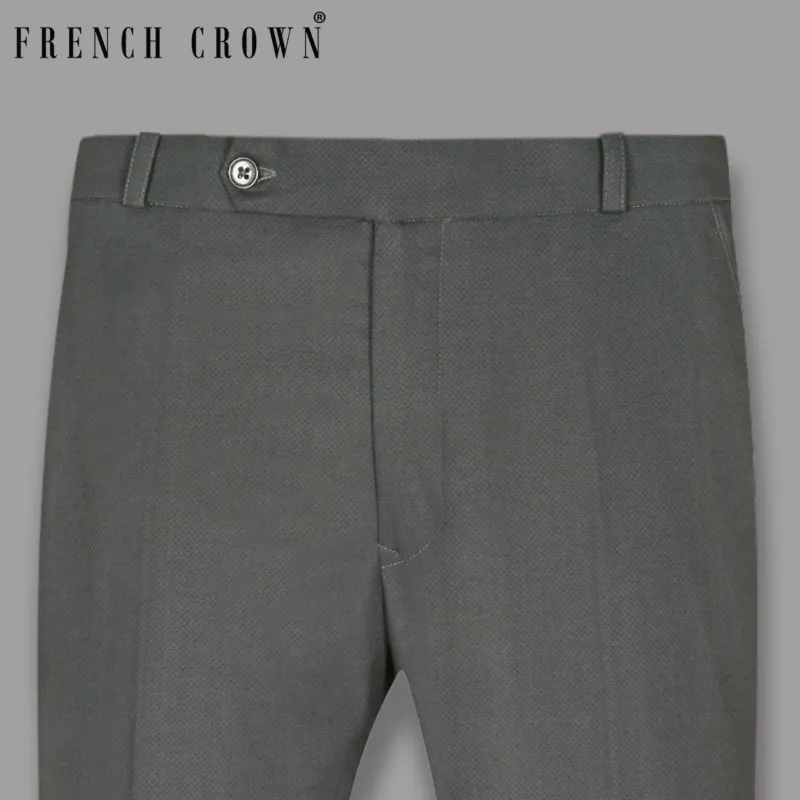 Porpoise Grey Box Textured Pant made by French Crown