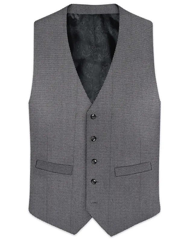 Cinerro-Dova Gray Textured Wool Rich Waistcoat made by French Crown