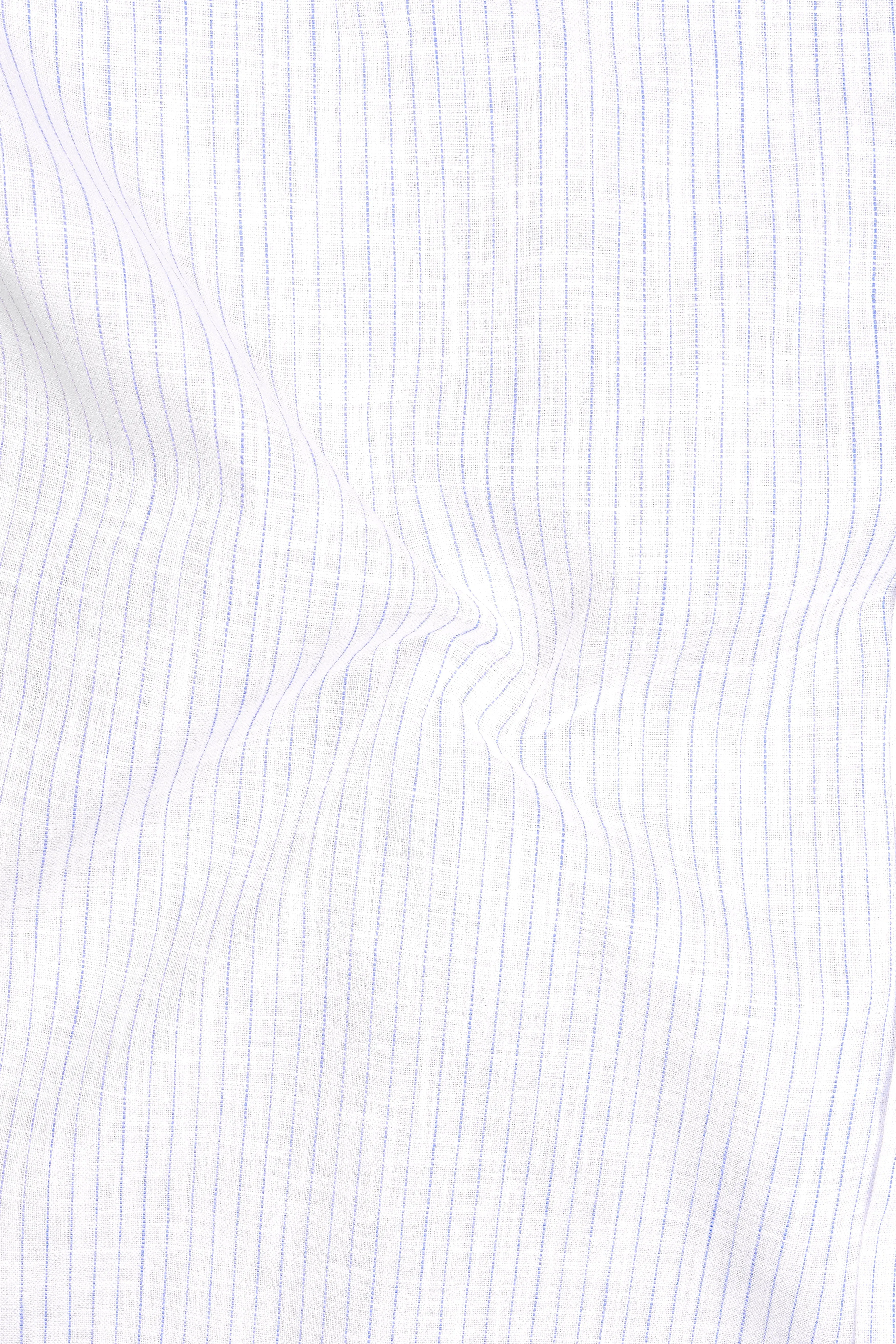 Sailor-Bright White And Portage Blue Pin Striped Luxurious Linen Button Down Dress Shirt sold by French Crown product image thumbnail 3