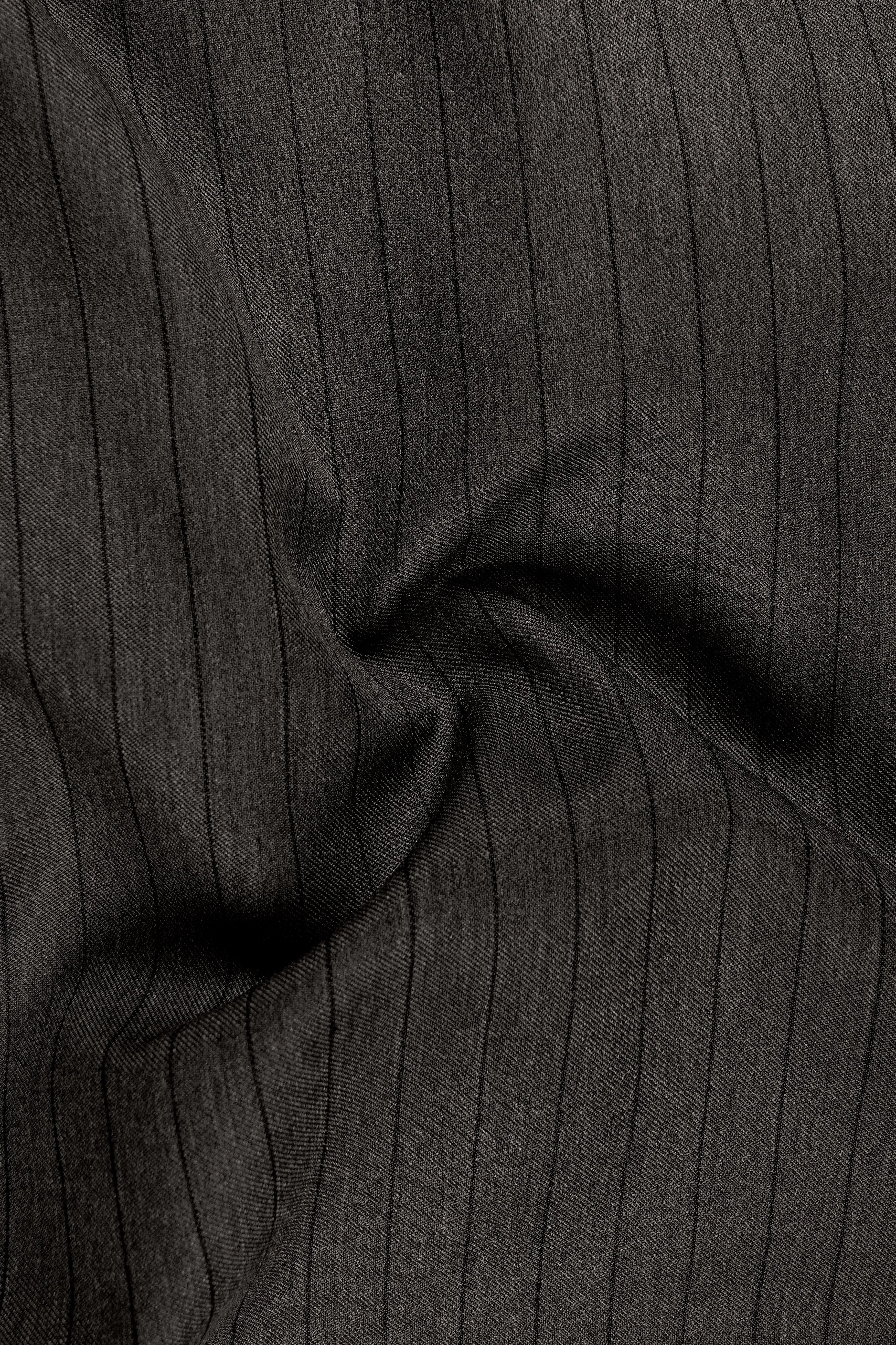 Heritage-Iridium Brown And Bright White Chalk Striped Wool Rich Slight Stretch Double Breasted Suit sold by French Crown product image thumbnail 3